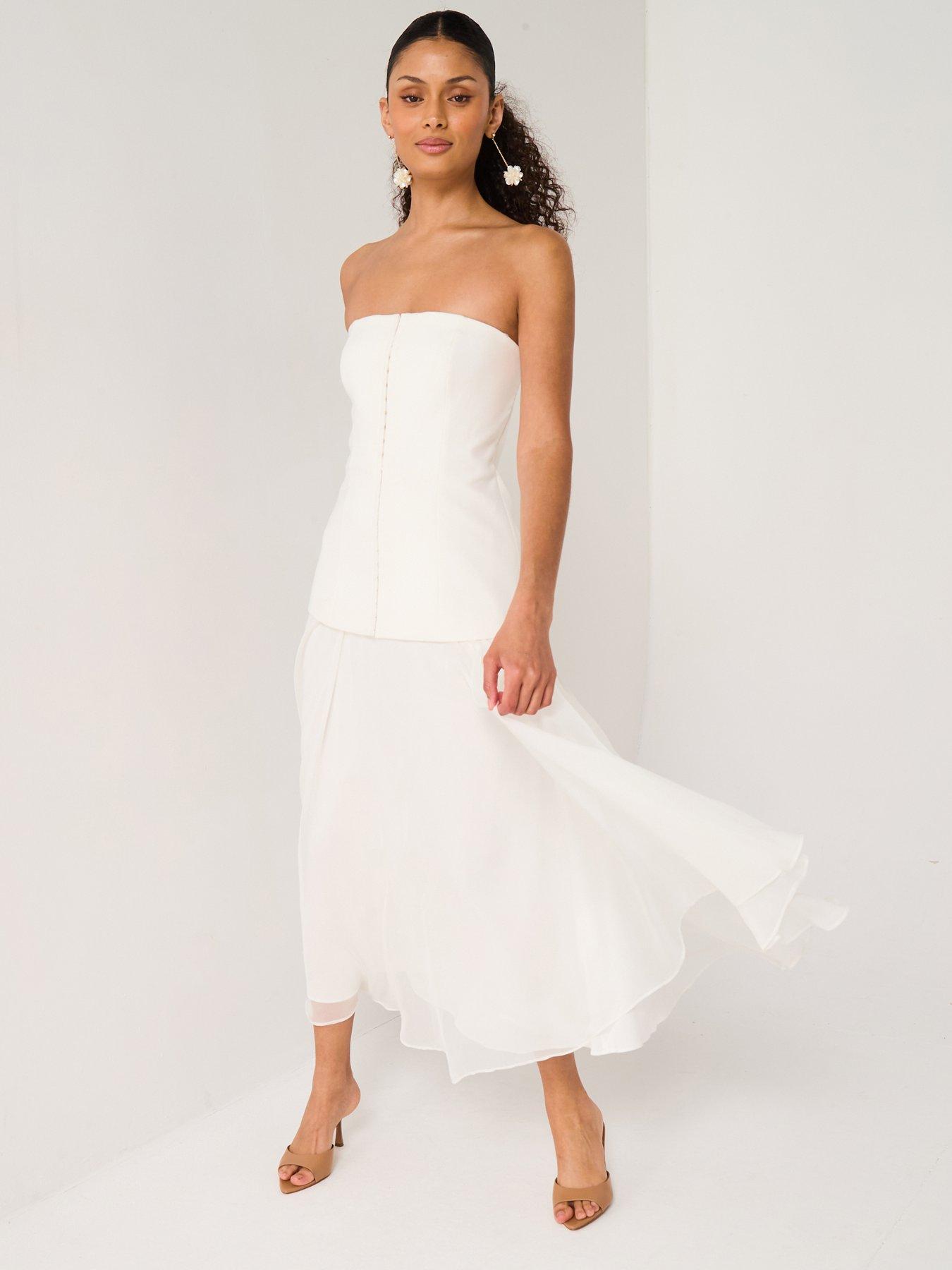 undefined Alexis Hook and Eye Sheer Midi - Cream