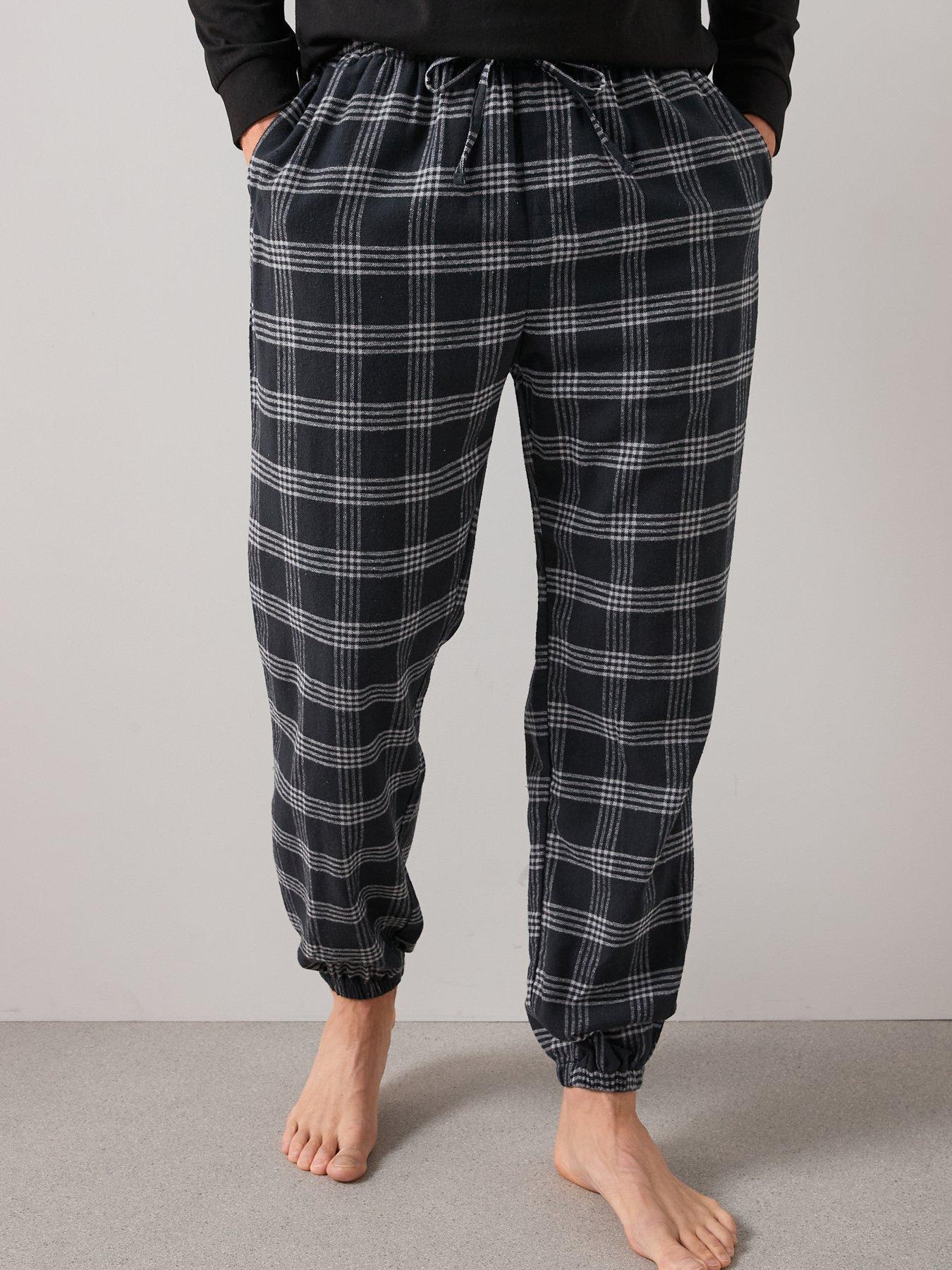 Image 6 of 6 of The Very Collection Soft Touch Check Crew Lounge Set - Black