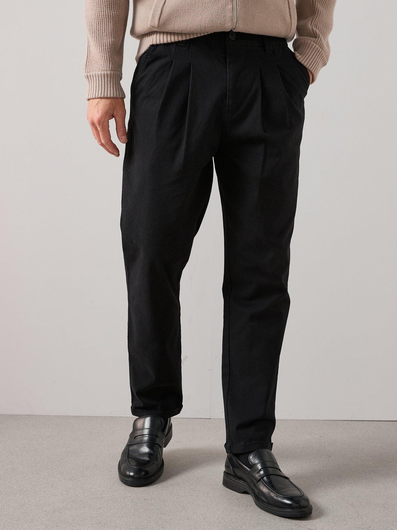the-very-collection-pleated-tapered-trousers-black