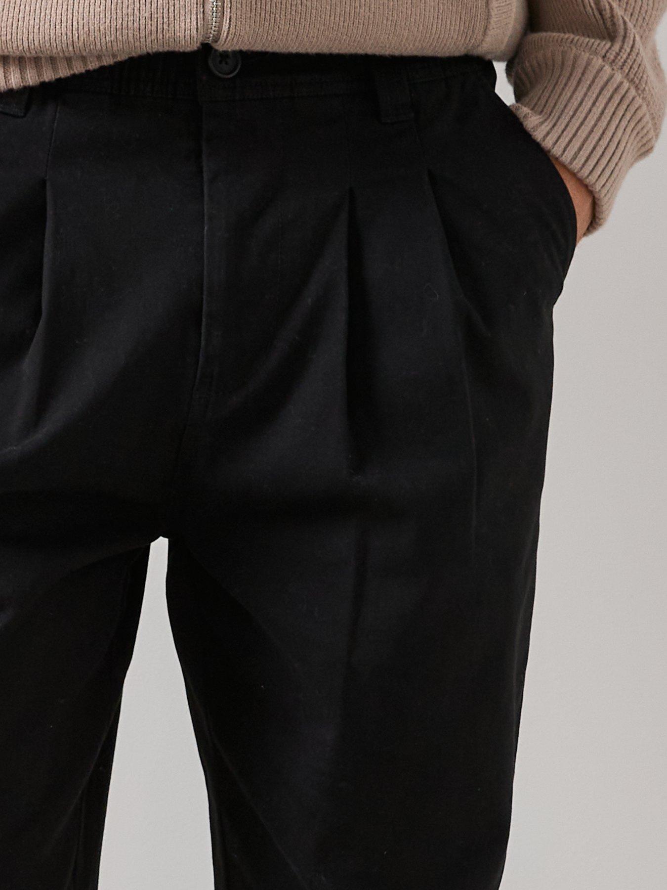 Image 4 of 6 of The Very Collection Pleated Tapered Trousers - Black