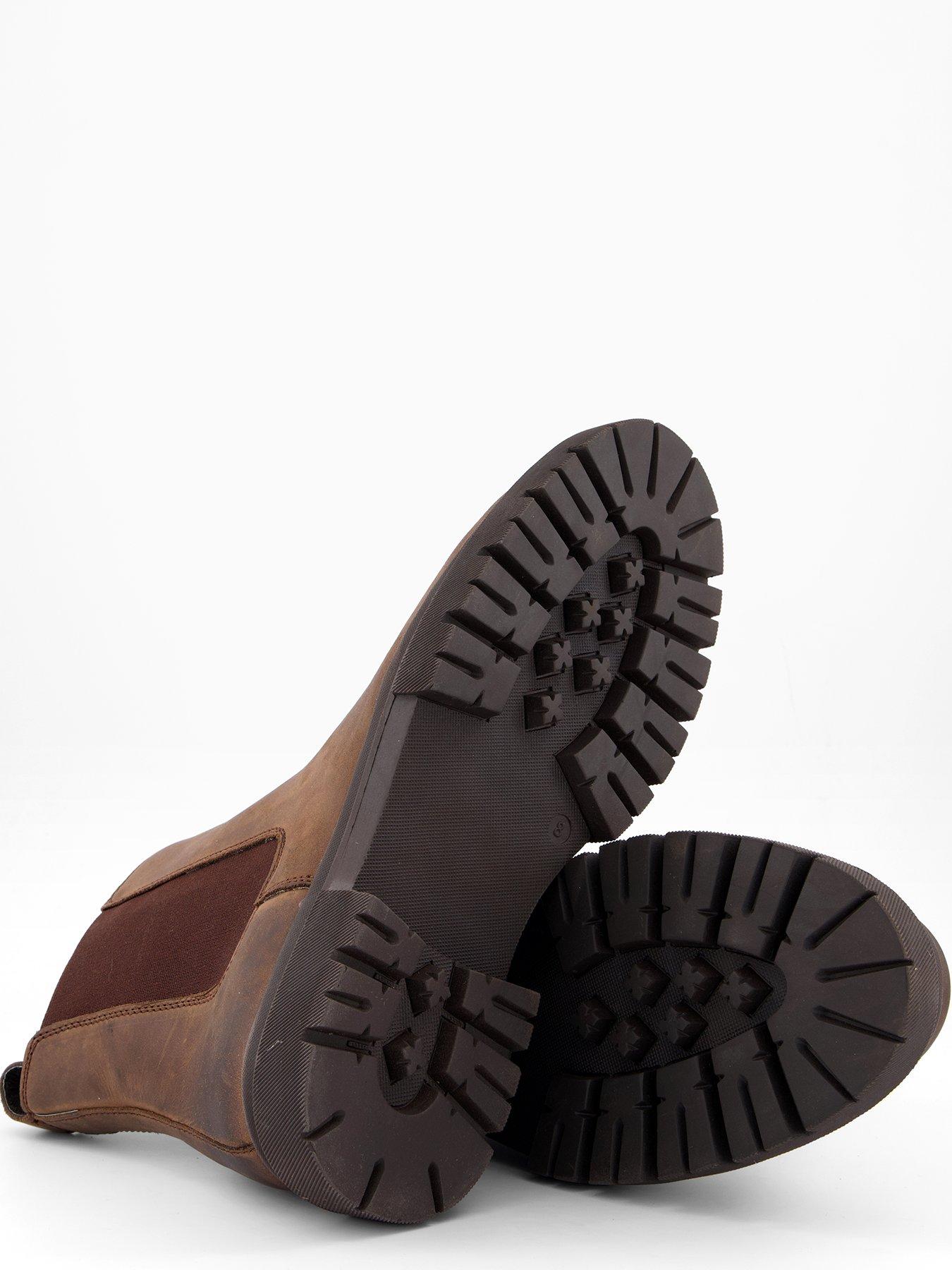  image of the-very-collection-nobuck-leather-cleated-chelsea-boot-brown