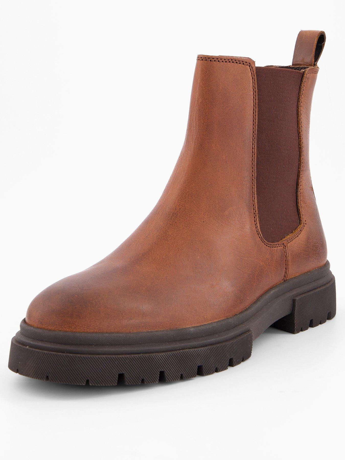 Image 2 of 7 of The Very Collection Mens Leather Cleated Chelsea Boots - Brown