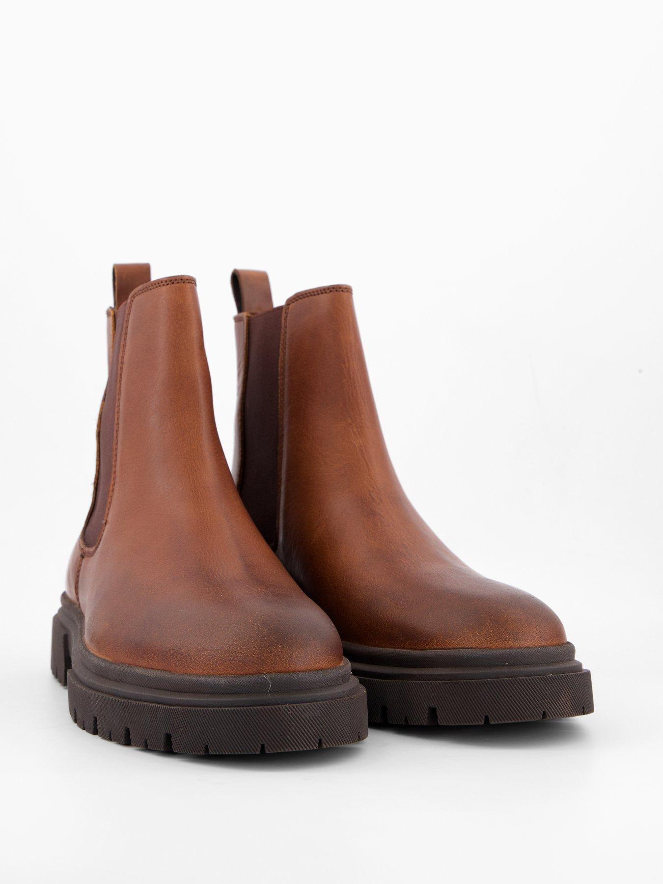 Image 6 of 7 of The Very Collection Mens Leather Cleated Chelsea Boots - Brown