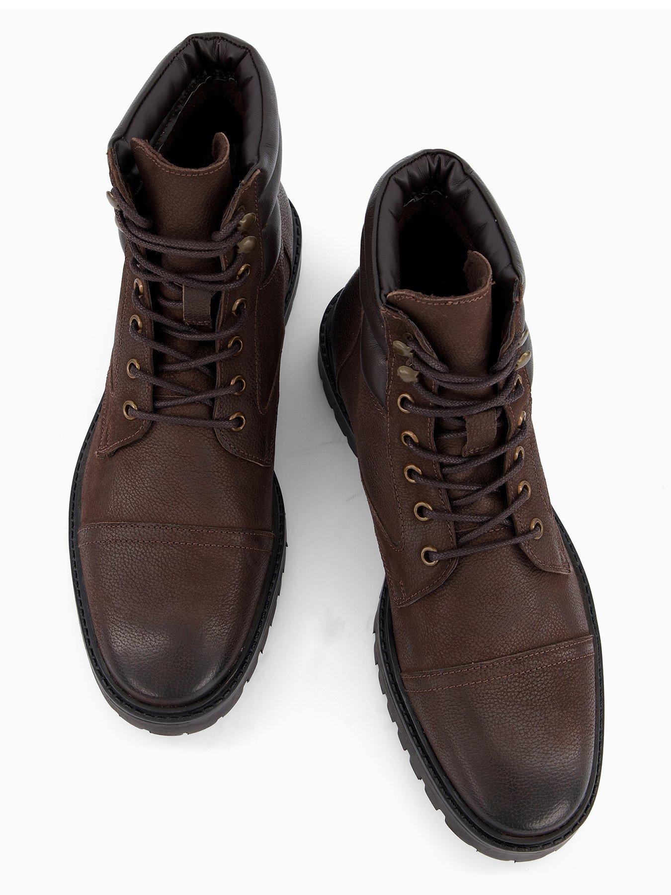  image of the-very-collection-leather-lace-up-boots-brown