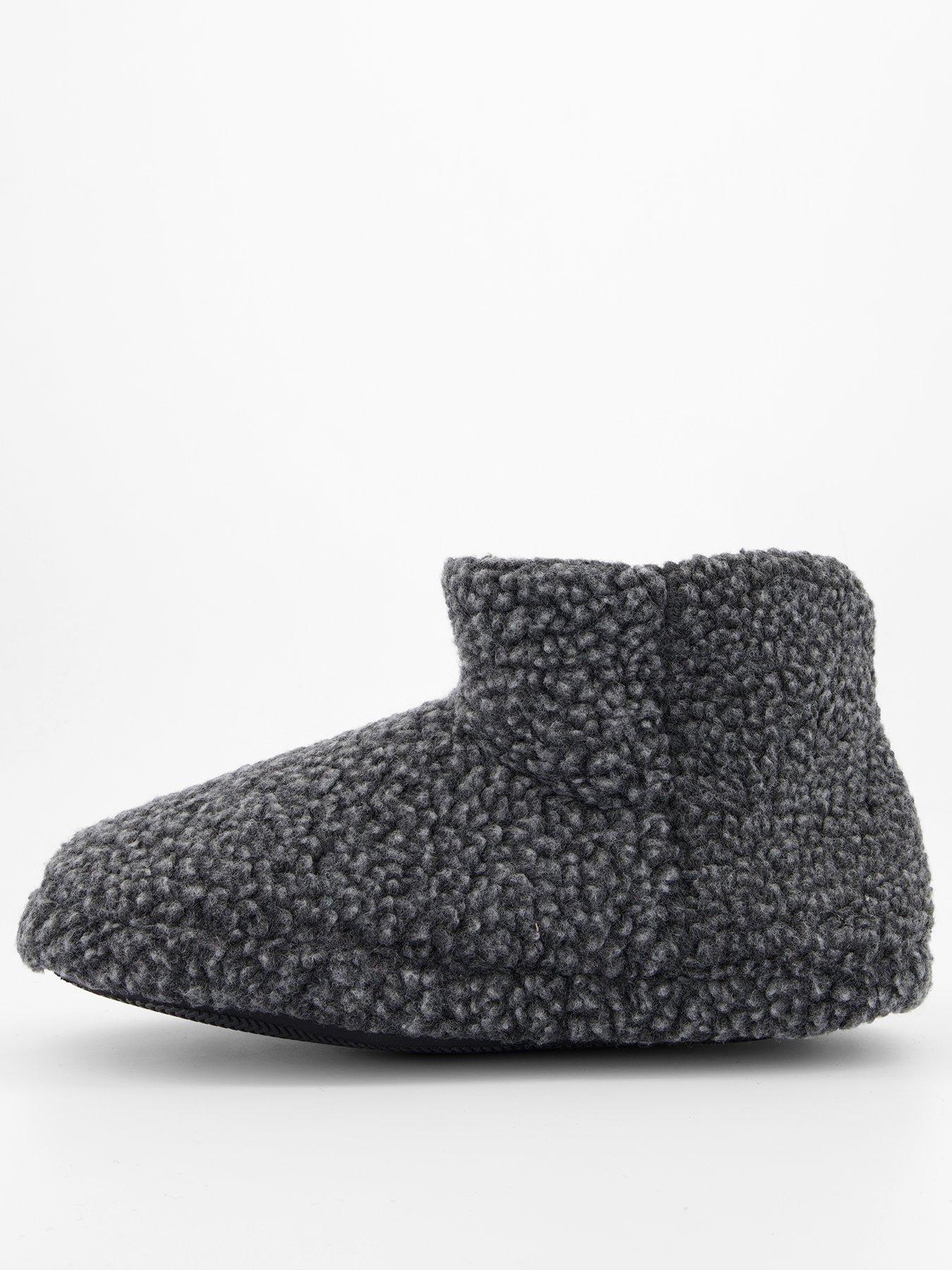 undefined Borg Slipper Boot - Charcoal