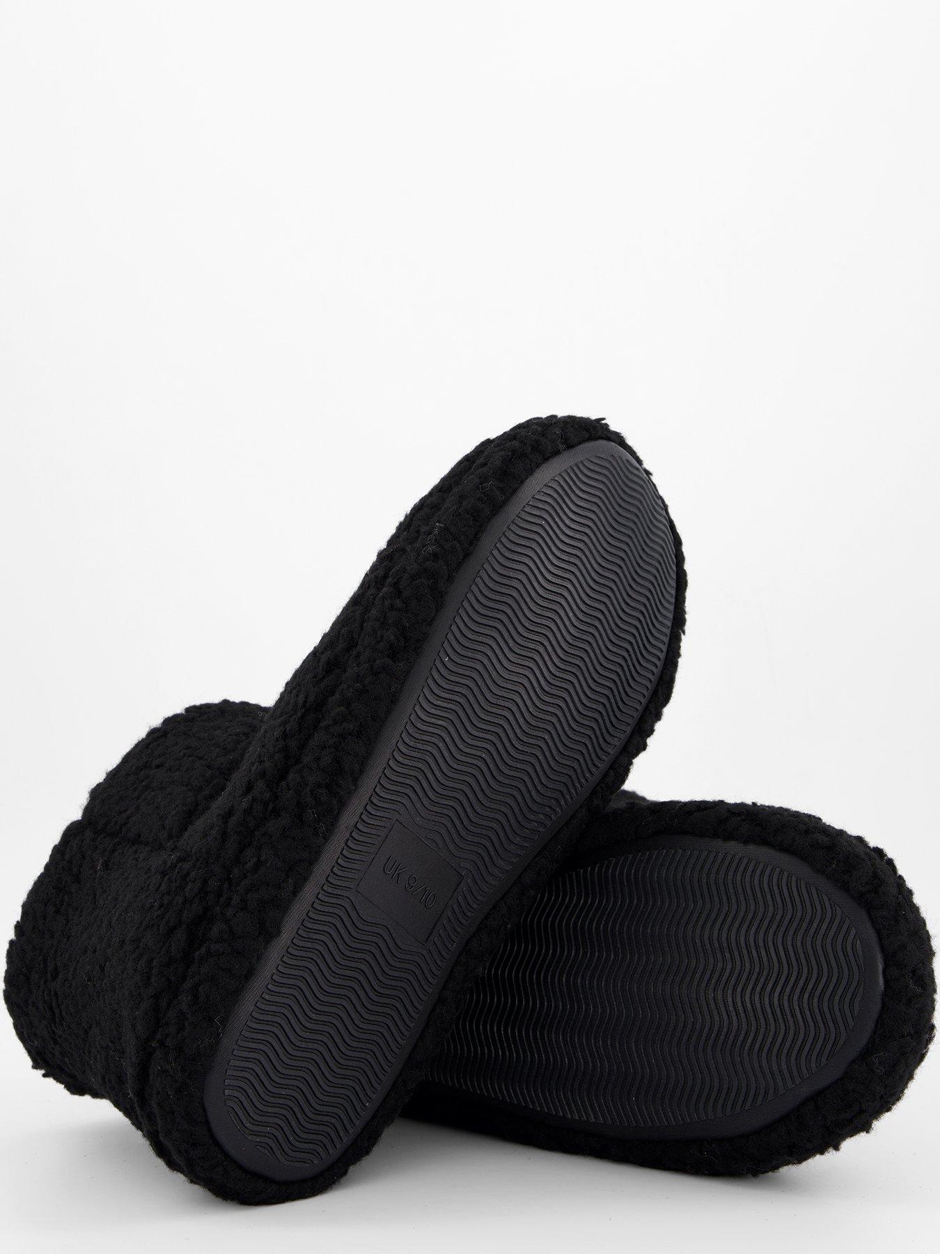 Image 4 of 7 of The Very Collection Borg Slipper Boots - Black