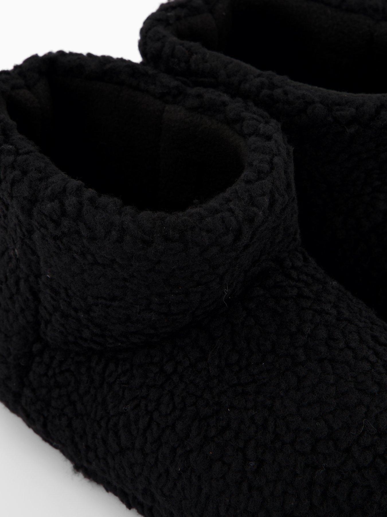 Image 5 of 7 of The Very Collection Borg Slipper Boots - Black