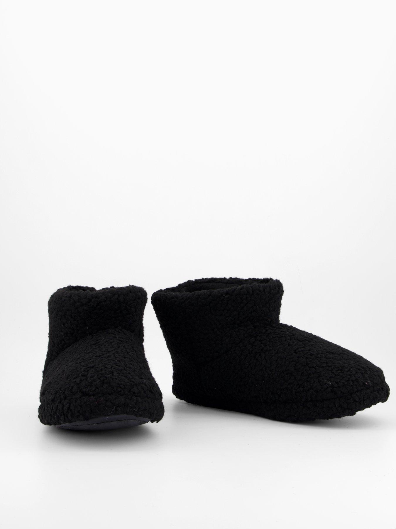 Image 6 of 7 of The Very Collection Borg Slipper Boots - Black