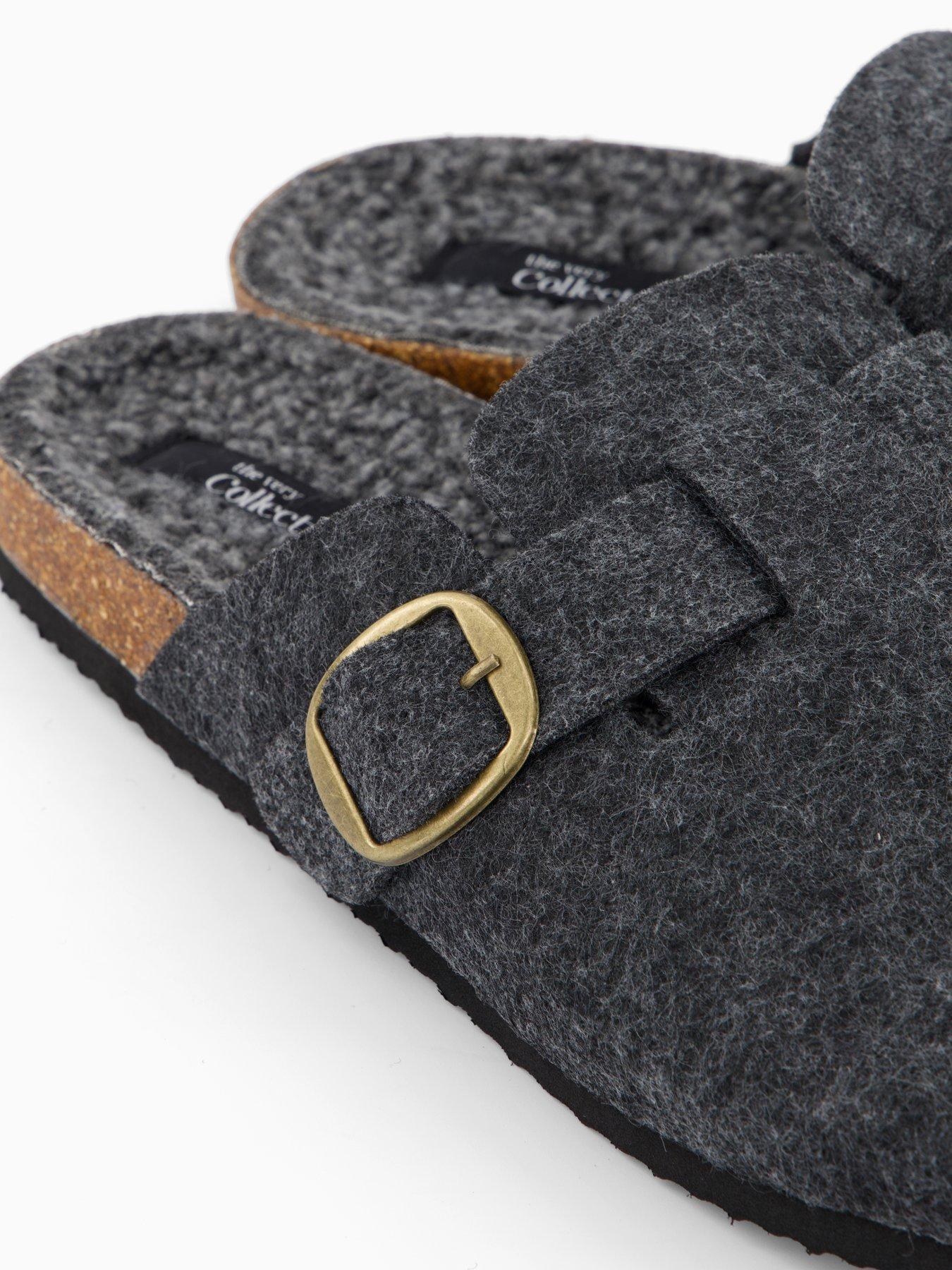 Image 5 of 7 of The Very Collection Buckle Mule Slippers - Charcoal