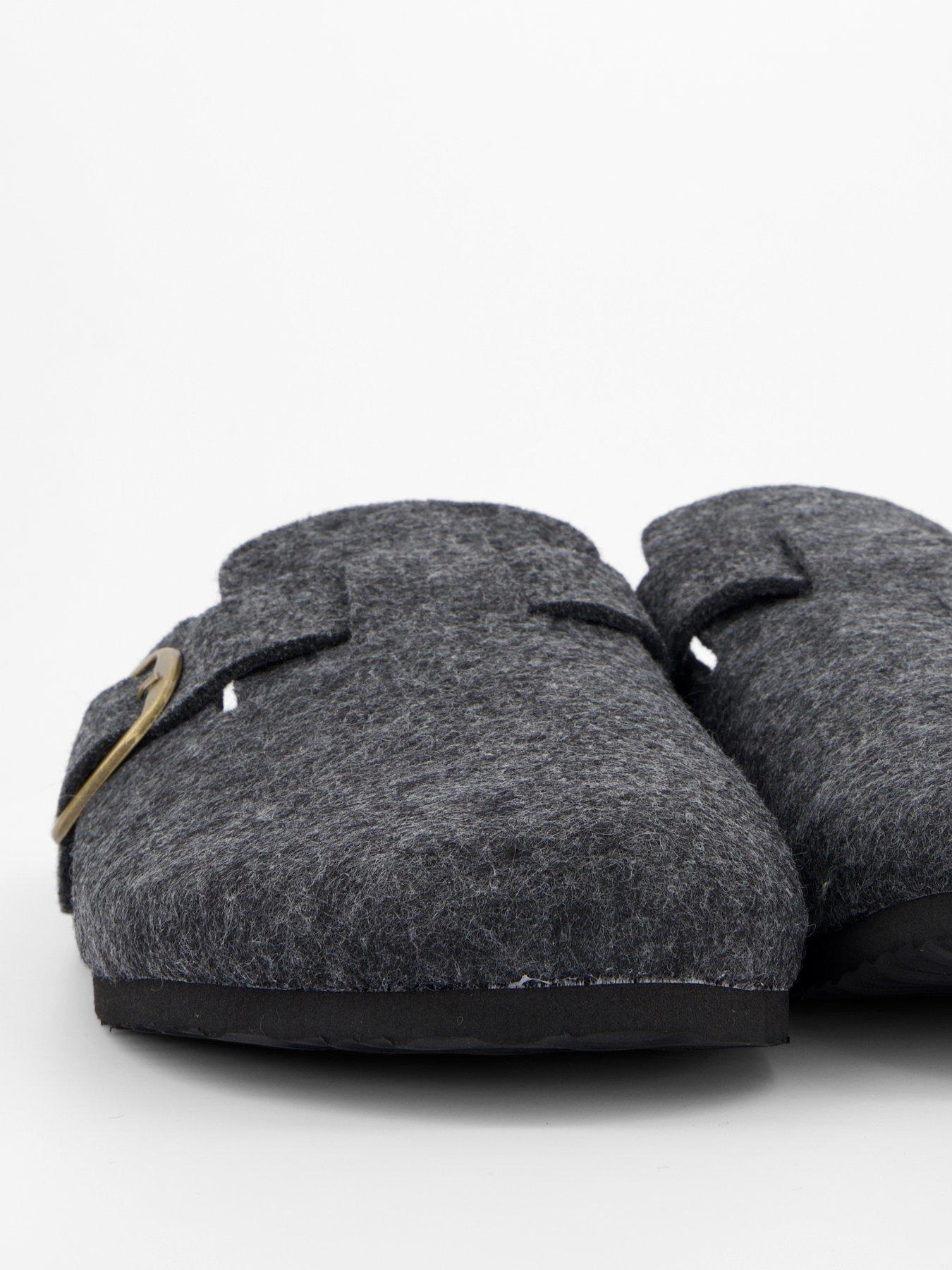 Image 6 of 7 of The Very Collection Buckle Mule Slippers - Charcoal