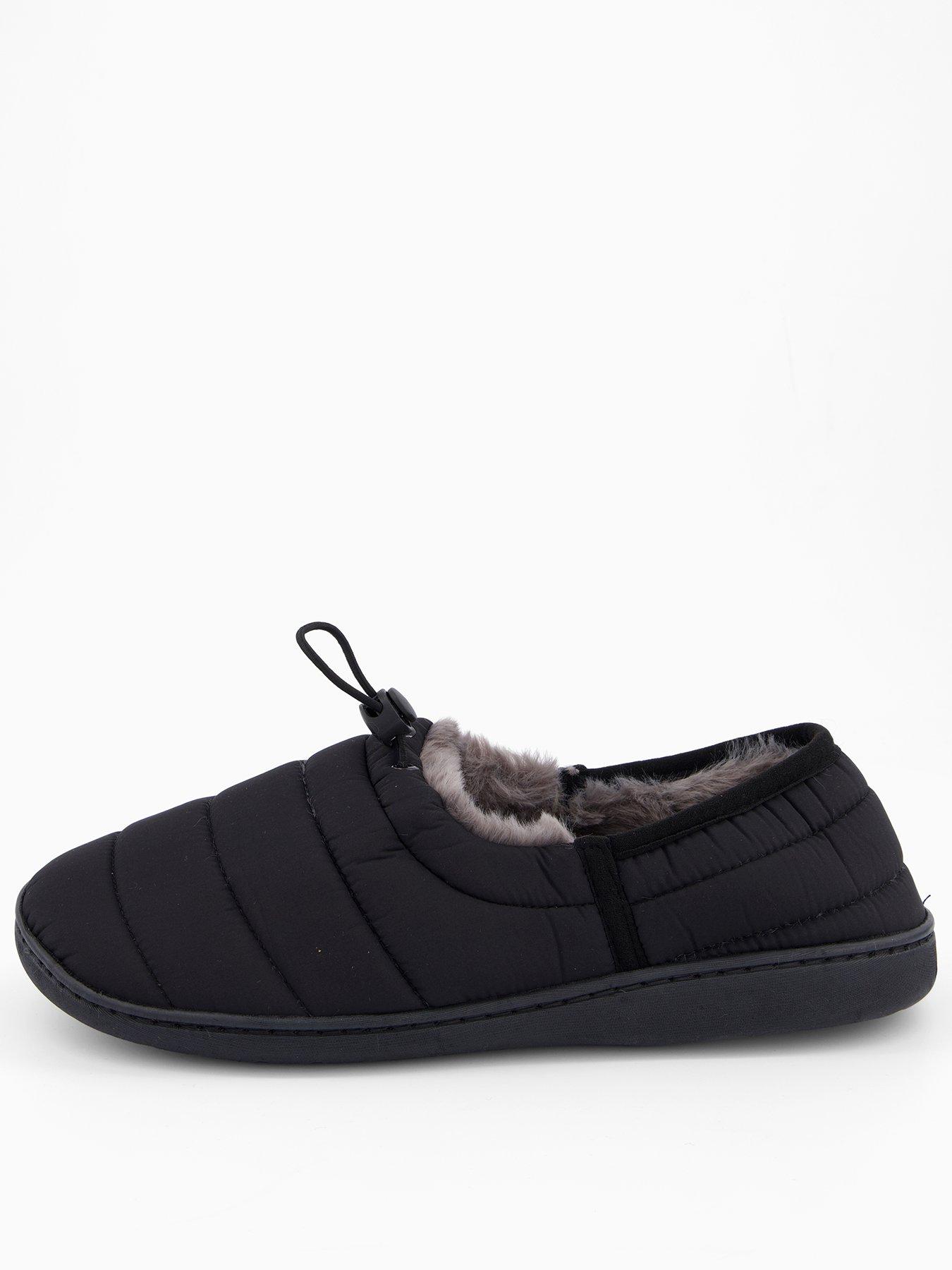 The Very Collection Quilted Slippers - Black