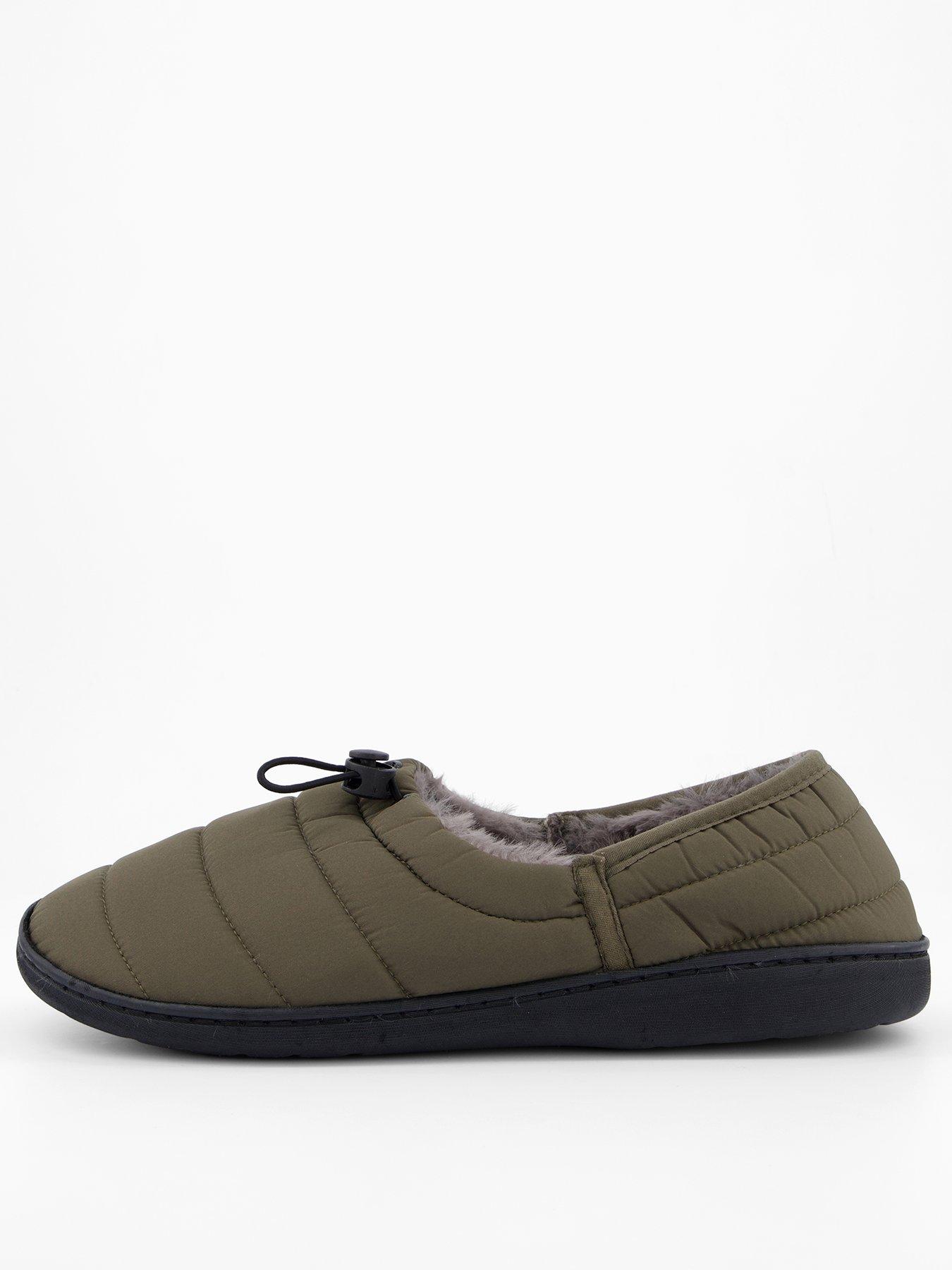 undefined Quilted Slippers - Khaki