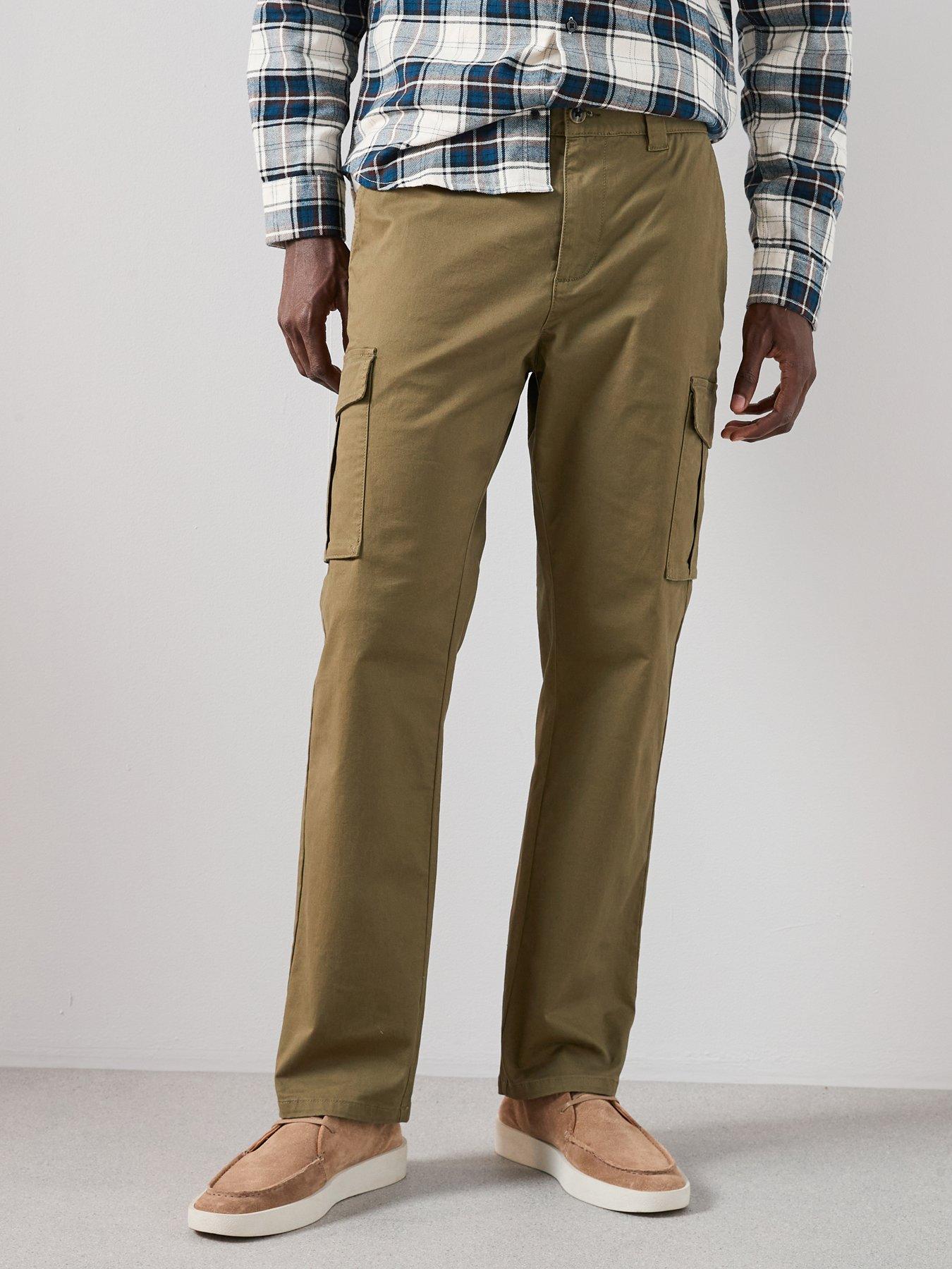 The Very Collection Tapered Fit Cargo Trousers With Stretch - Khaki