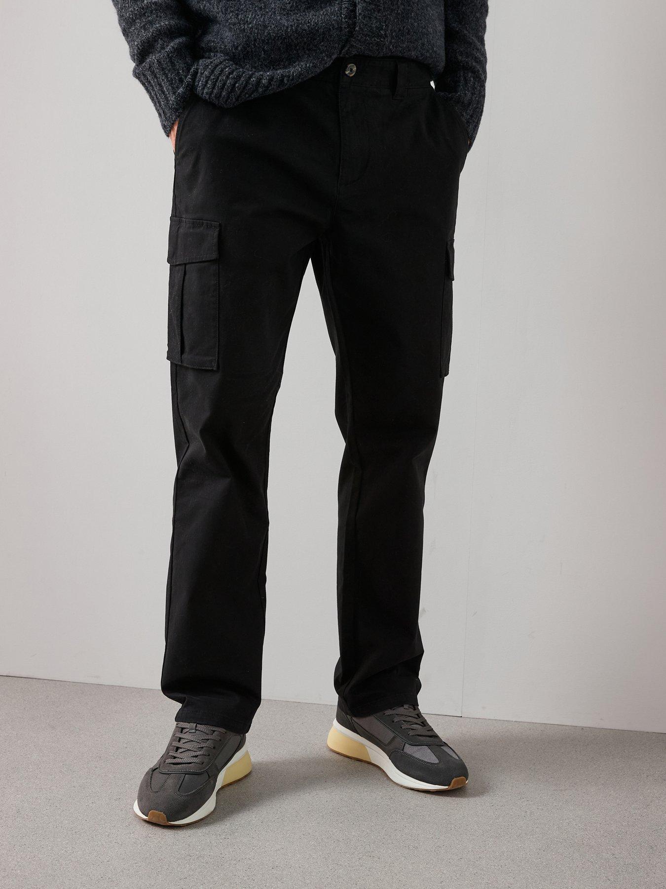 The Very Collection Tapered Fit Cargo Trousers With Stretch - Black
