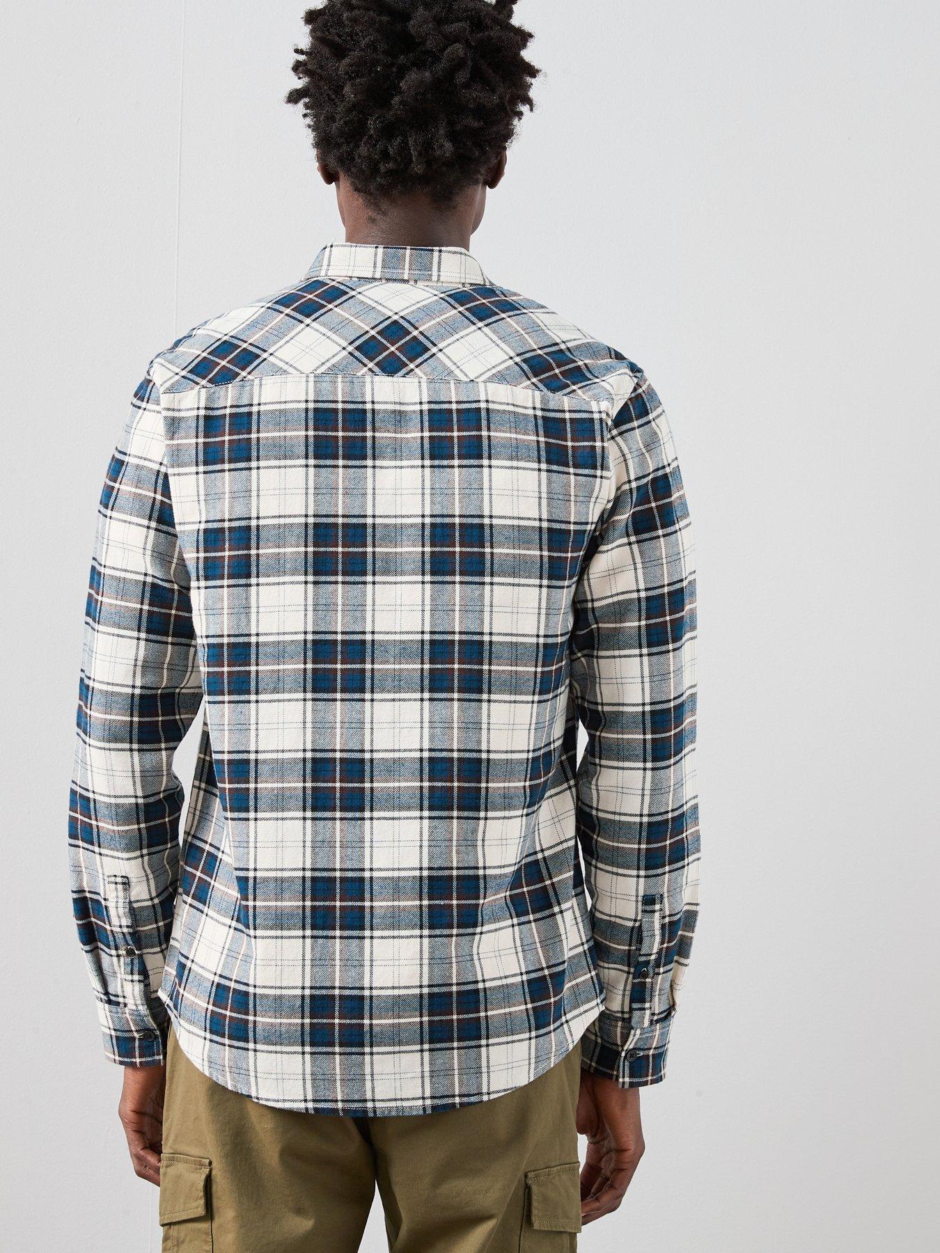 Image 2 of 7 of The Very Collection Checked Flannel Shirt - Navy/Beige