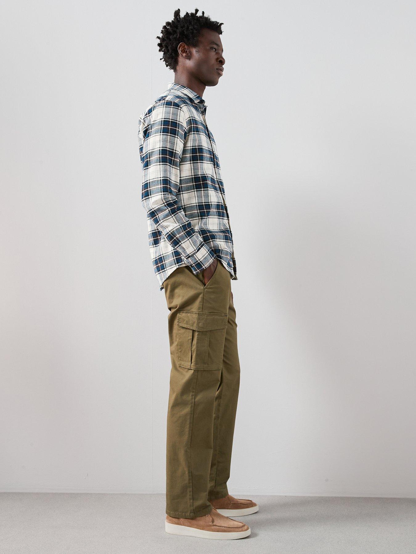 Image 5 of 7 of The Very Collection Checked Flannel Shirt - Navy/Beige
