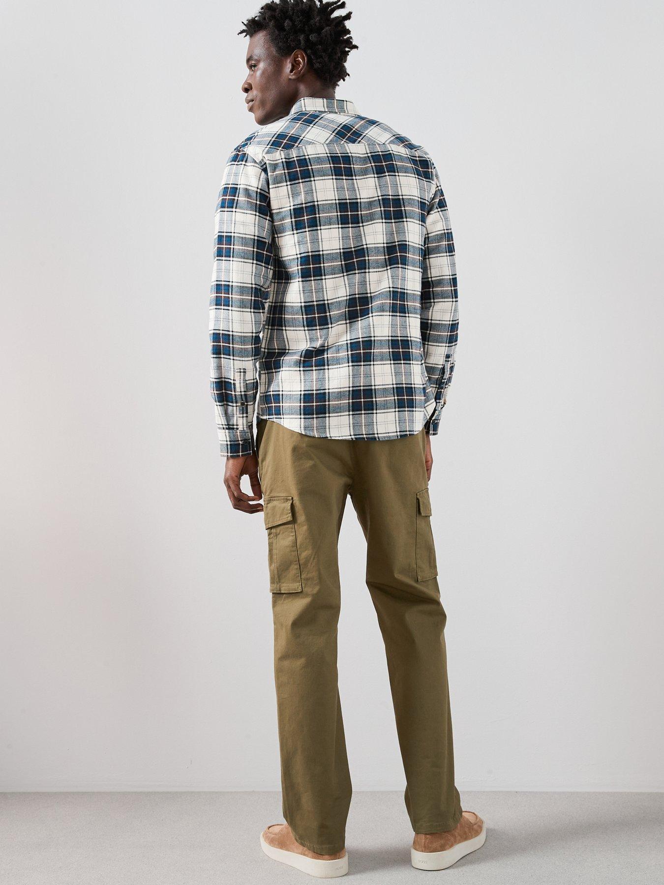 Image 6 of 7 of The Very Collection Checked Flannel Shirt - Navy/Beige