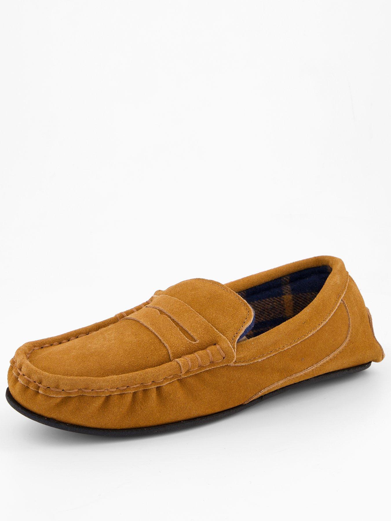 The Very Collection Suede Moccasin Slipper - Tan
