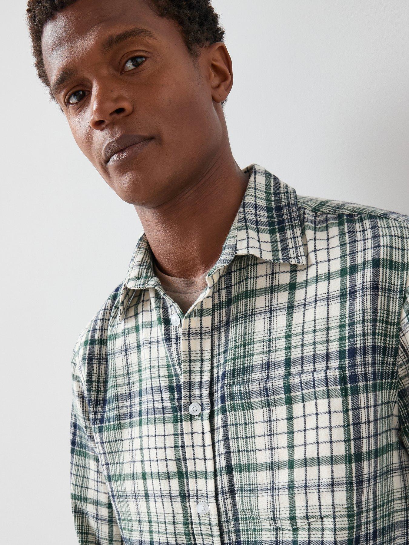 Image 6 of 6 of The Very Collection Brushed Cotton Check Flannel Shirt - Green