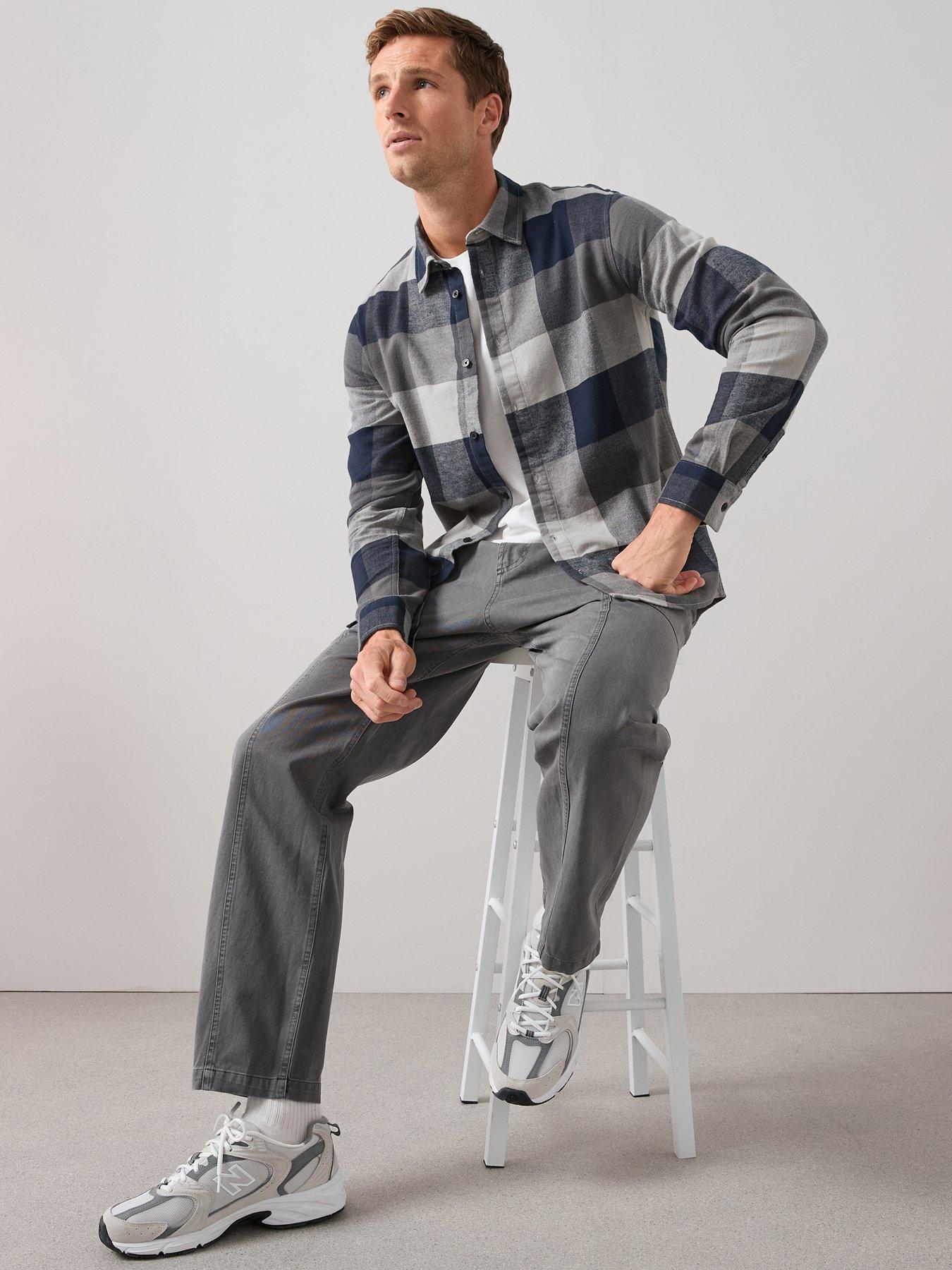 Image 3 of 6 of The Very Collection Washed Twill Trousers - Charcoal