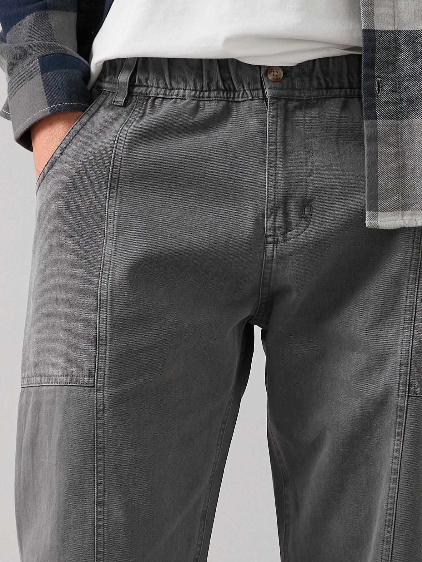 Image 4 of 6 of The Very Collection Washed Twill Trousers - Charcoal