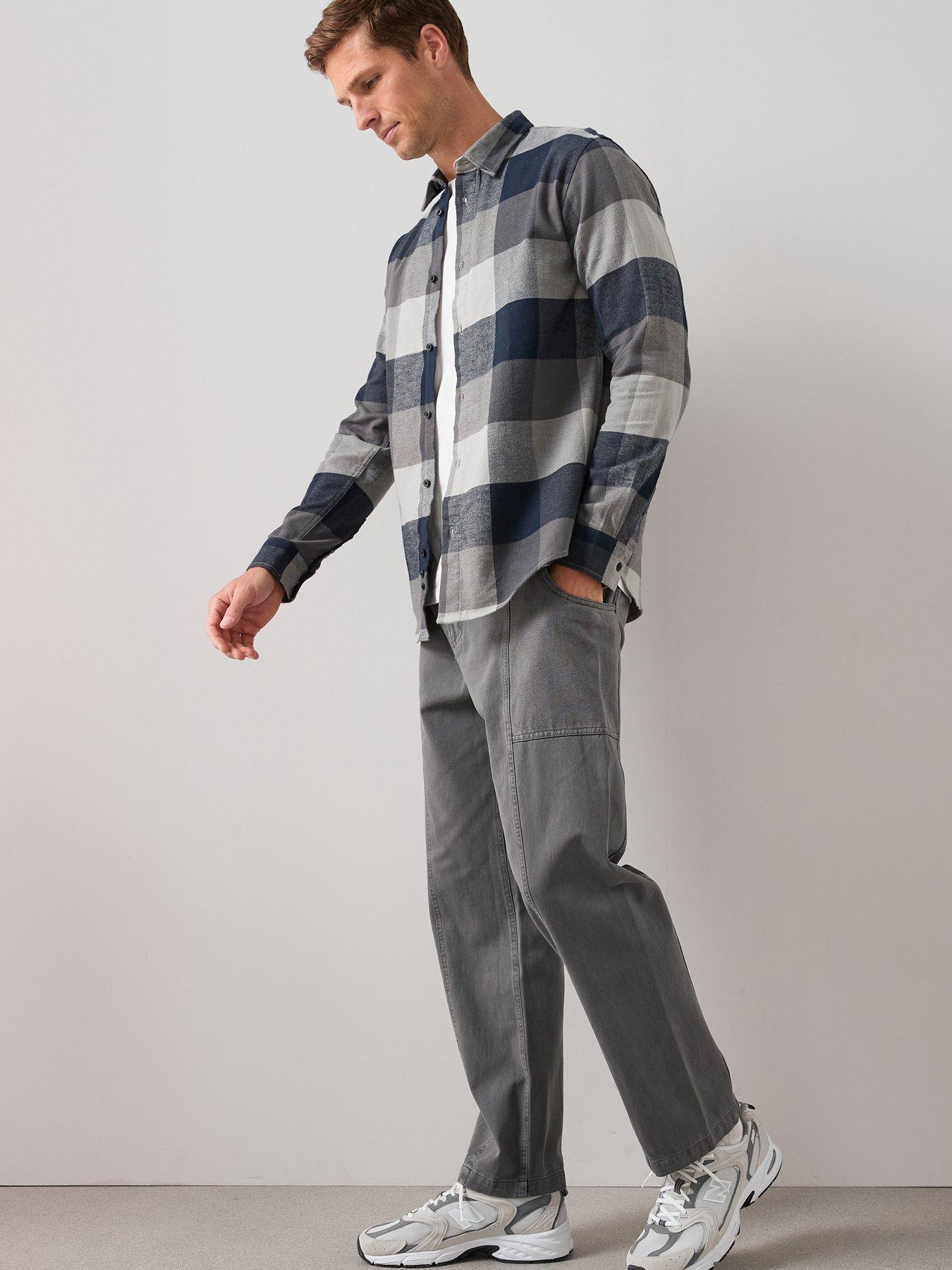 Image 5 of 6 of The Very Collection Washed Twill Trousers - Charcoal