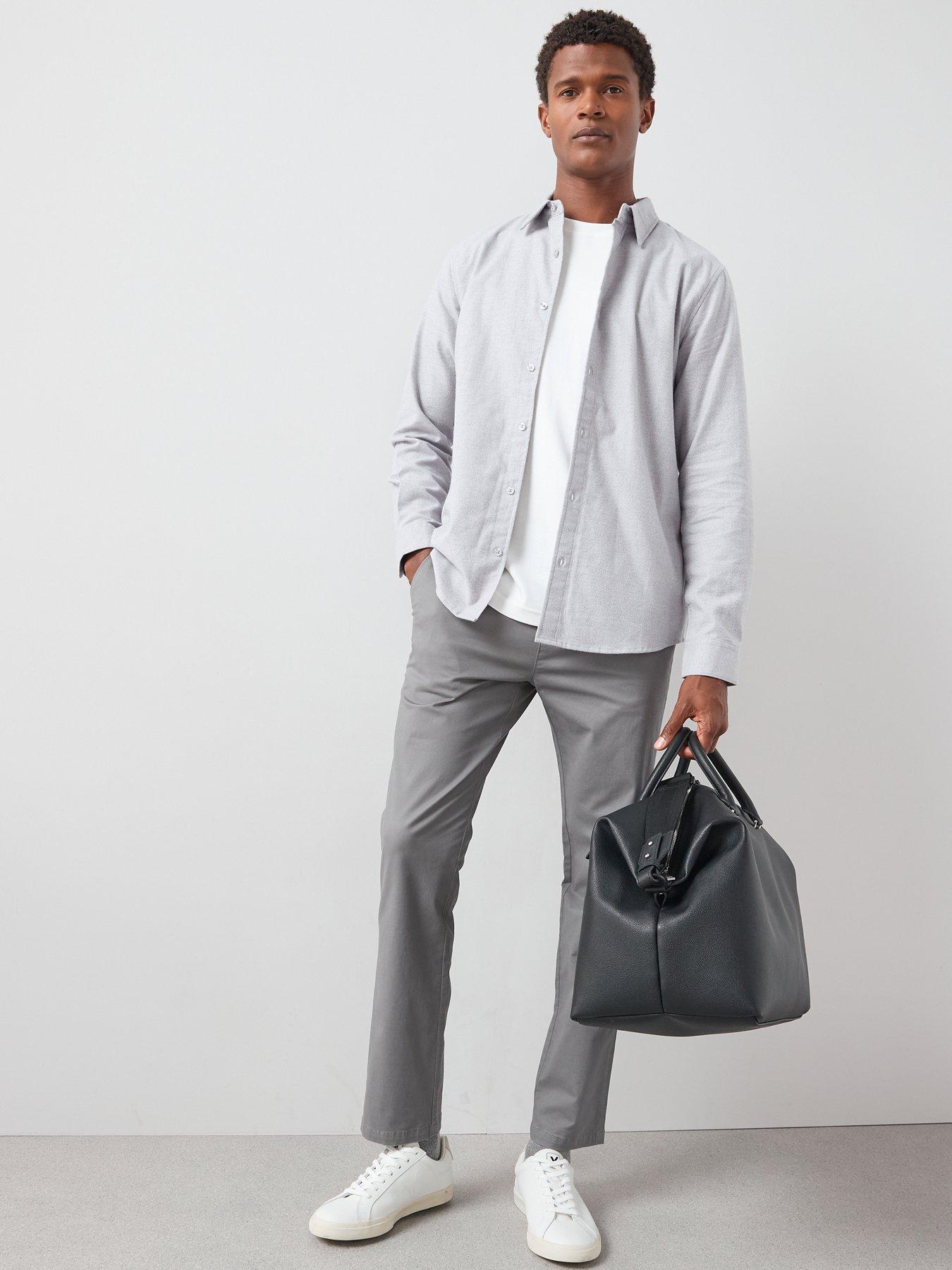 Image 3 of 6 of The Very Collection Pure Cotton Brushed Grindle Shirt - Grey