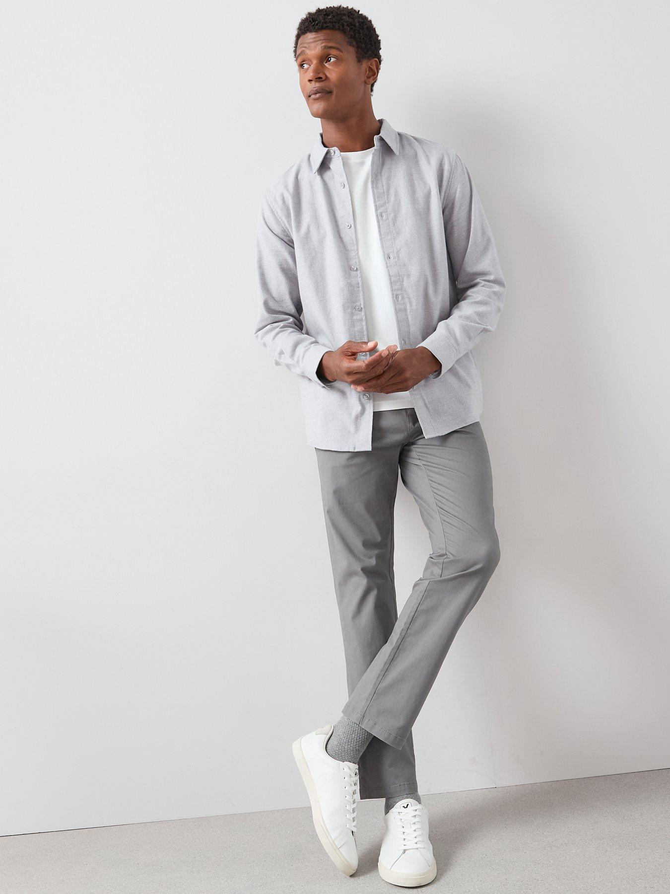 Image 5 of 6 of The Very Collection Pure Cotton Brushed Grindle Shirt - Grey