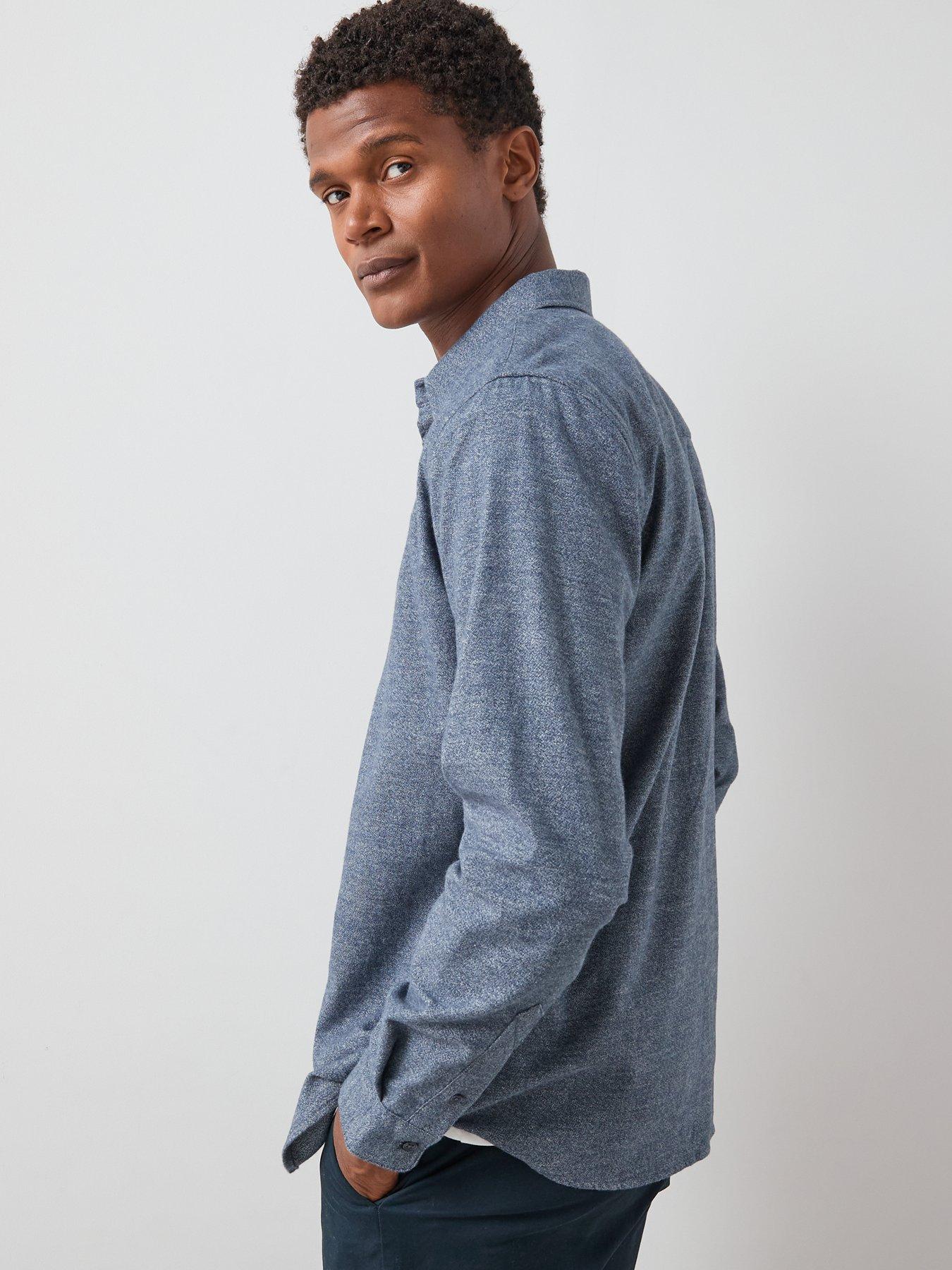 Image 2 of 6 of The Very Collection Pure Cotton Brushed Grindle Shirt - Navy