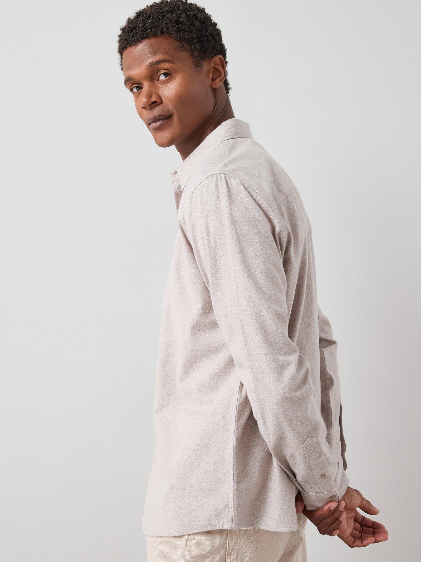 Image 2 of 6 of The Very Collection Pure Cotton Brushed Grindle Shirt - Beige