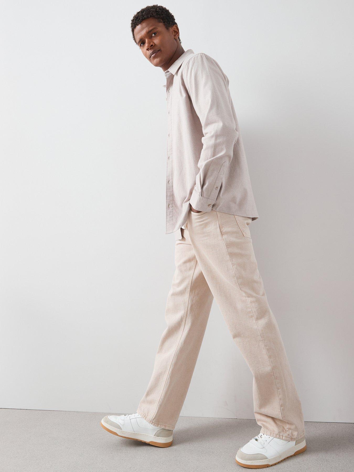 Image 3 of 6 of The Very Collection Pure Cotton Brushed Grindle Shirt - Beige