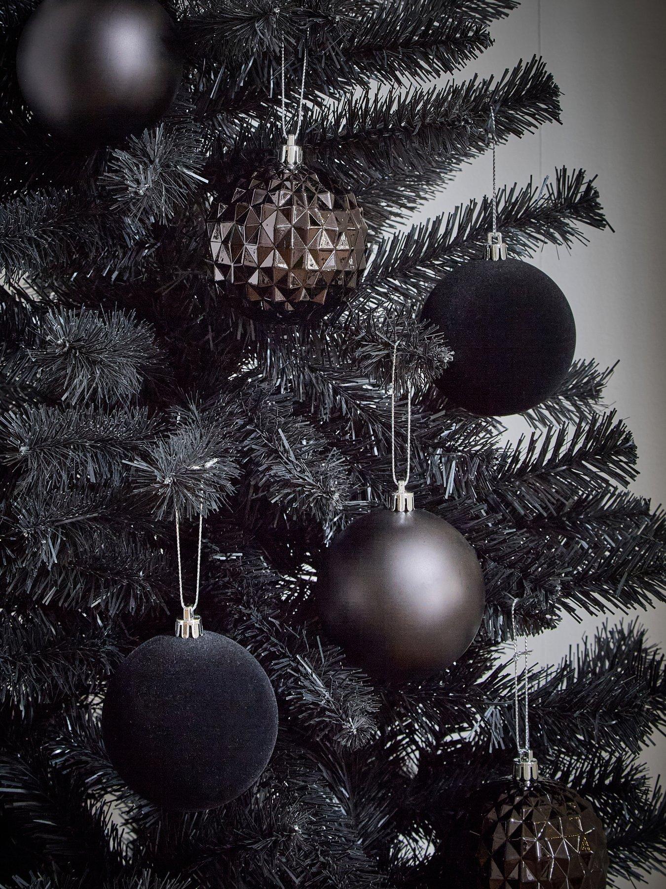 undefined Mixed Black Halloween/Christmas Baubles - 24 Pack