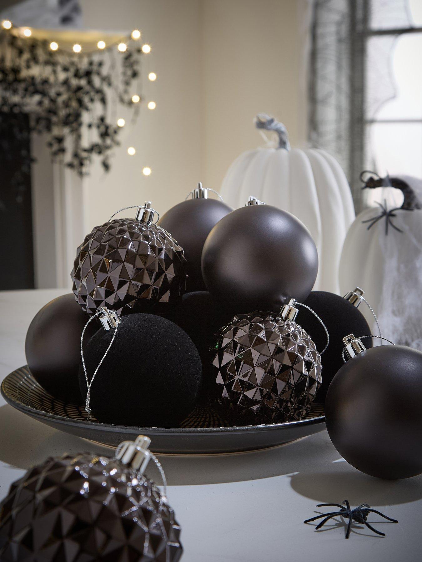 Image 3 of 5 of Very Home Mixed Black Halloween/Christmas Baubles -&nbsp;24 Pack