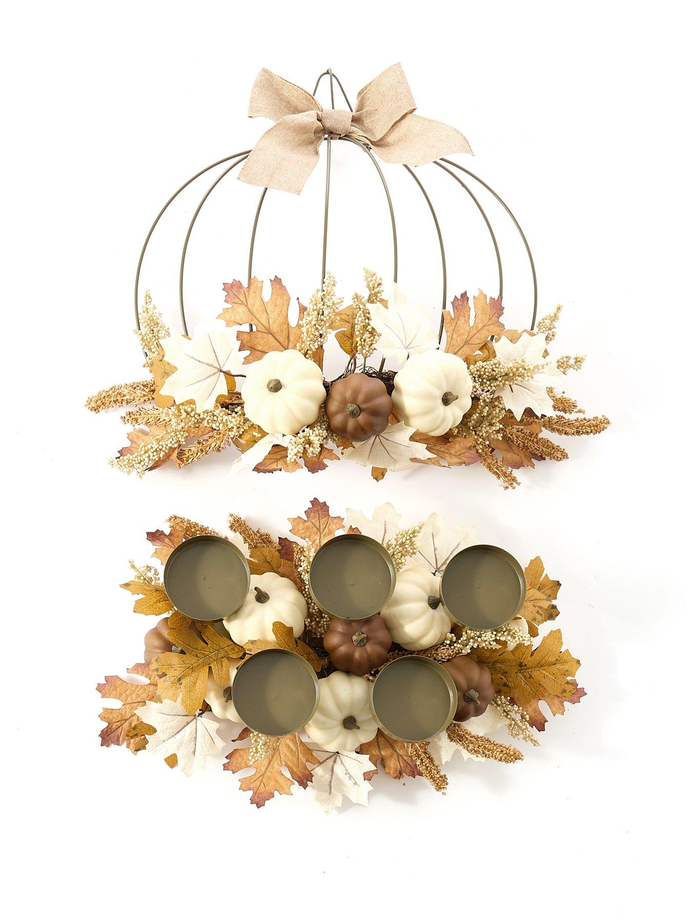 Image 5 of 5 of The Very Collection Natural Florals Pumpkin Shaped Autumn&nbsp;Wreath