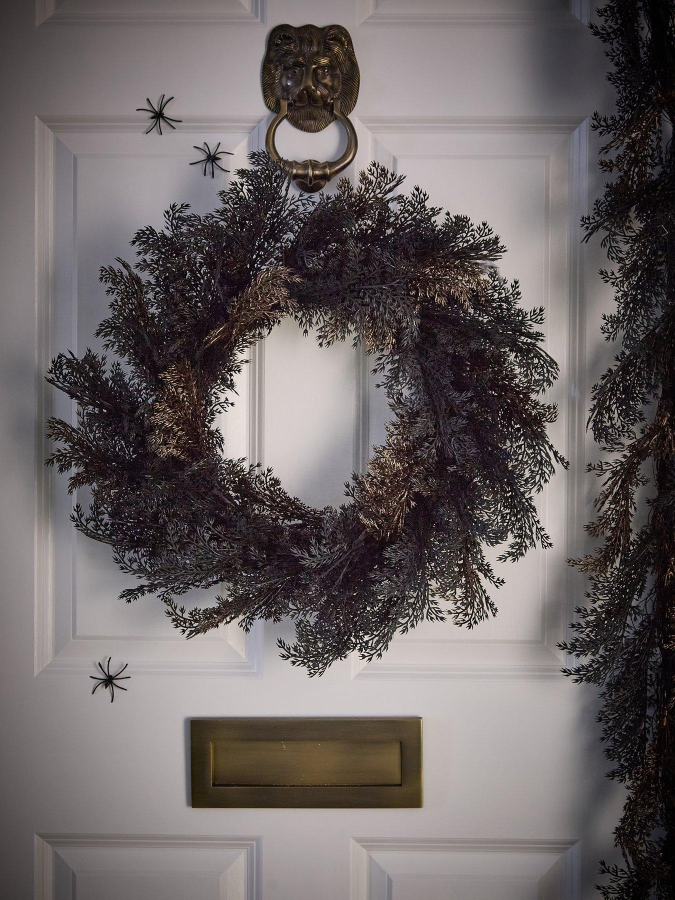 undefined Cedar Leaf Wreath Halloween Decoration