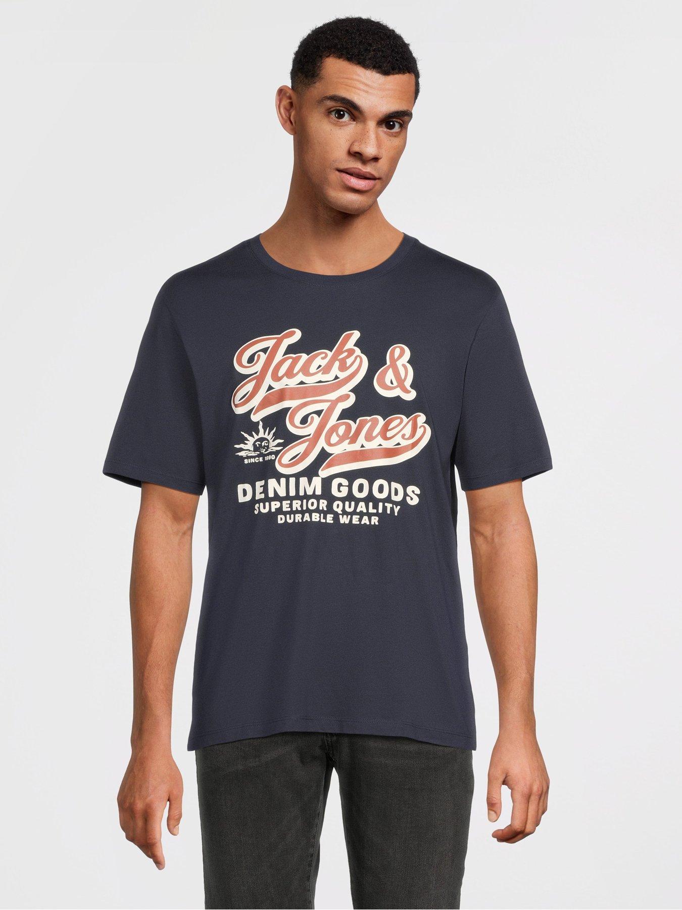  image of jack-jones-5-pack-logo-short-sleeve-crew-neck-t-shirts-multi