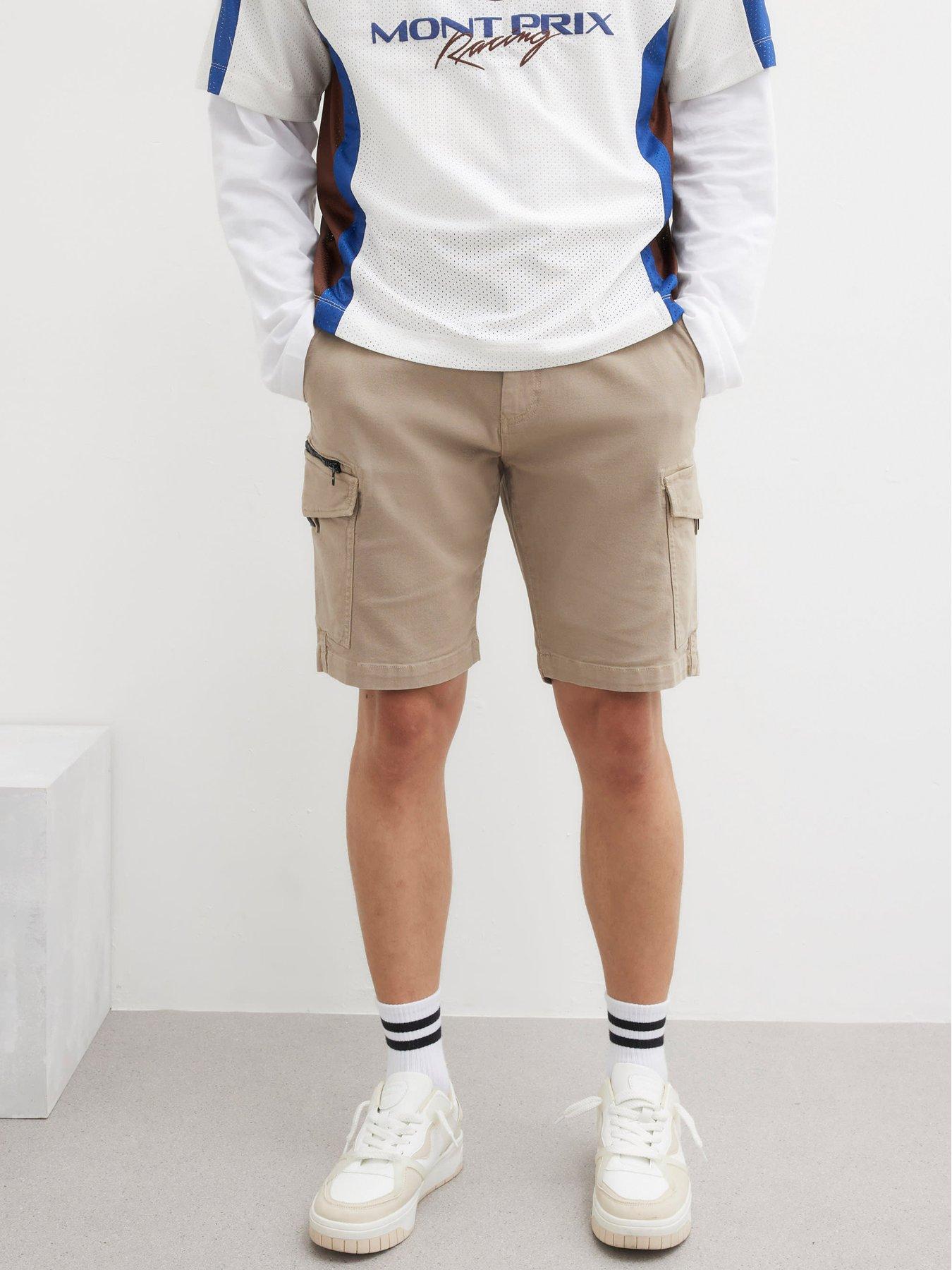 Image 1 of 4 of River Island Timberlake Cargo Shorts - Beige