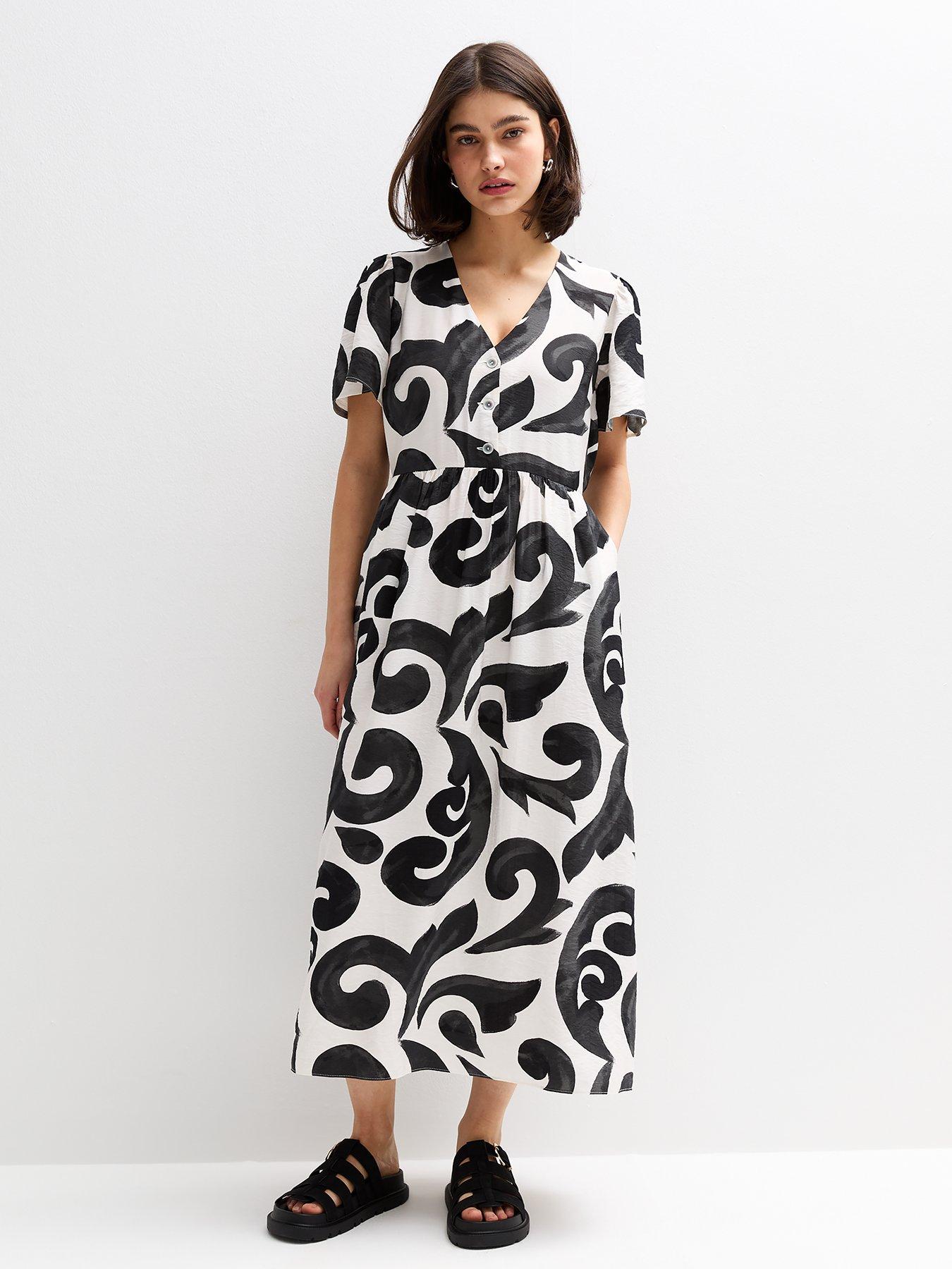 new-look-black-swirl-print-midi-shirt-dress