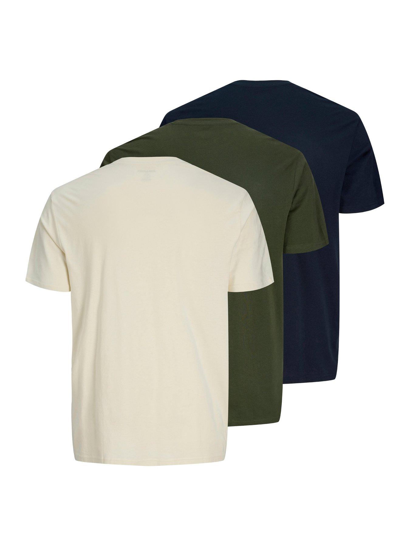 Image 6 of 7 of Jack & Jones Plus Makoto 3 Pack Short Sleeve Crew Neck T-Shirts - Multi