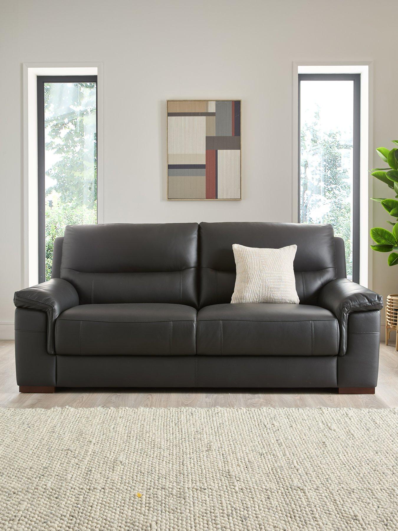 Image 1 of 7 of The Very Collection Prenton 3 Seater Leather/Faux Leather Sofa