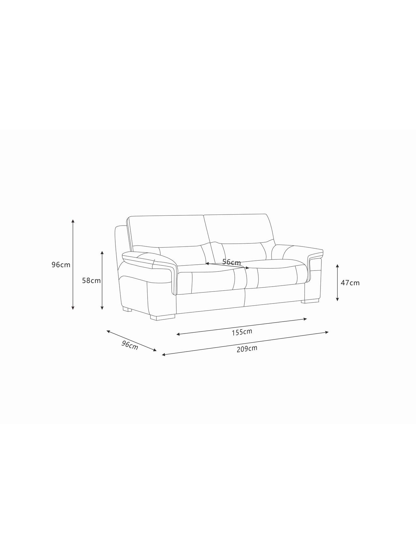 Image 7 of 7 of The Very Collection Prenton 3 Seater Leather/Faux Leather Sofa