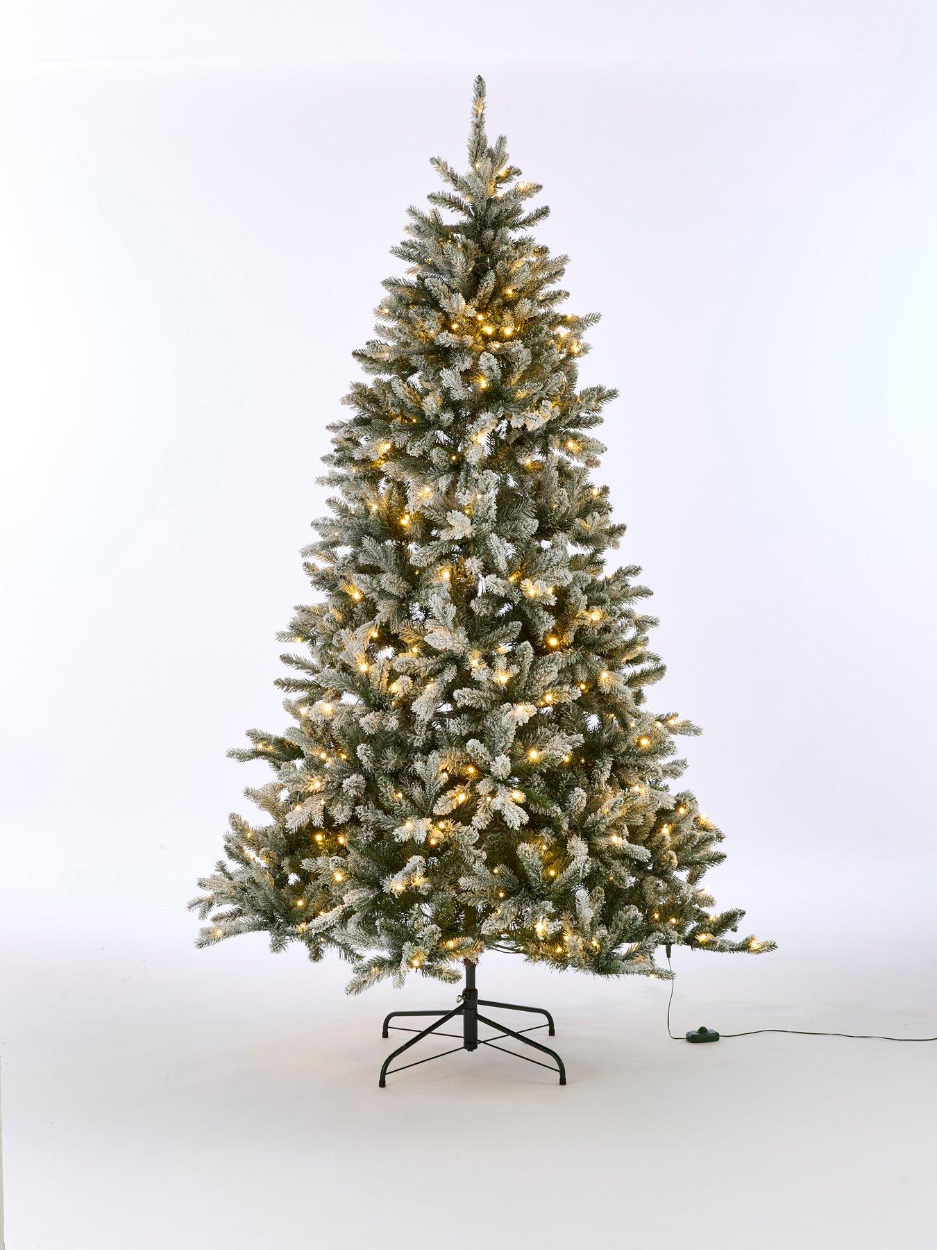 Image 2 of 7 of Very Home 6ft Denver Pre Lit Flocked Christmas Tree With Dual Colour Twinkle Lights