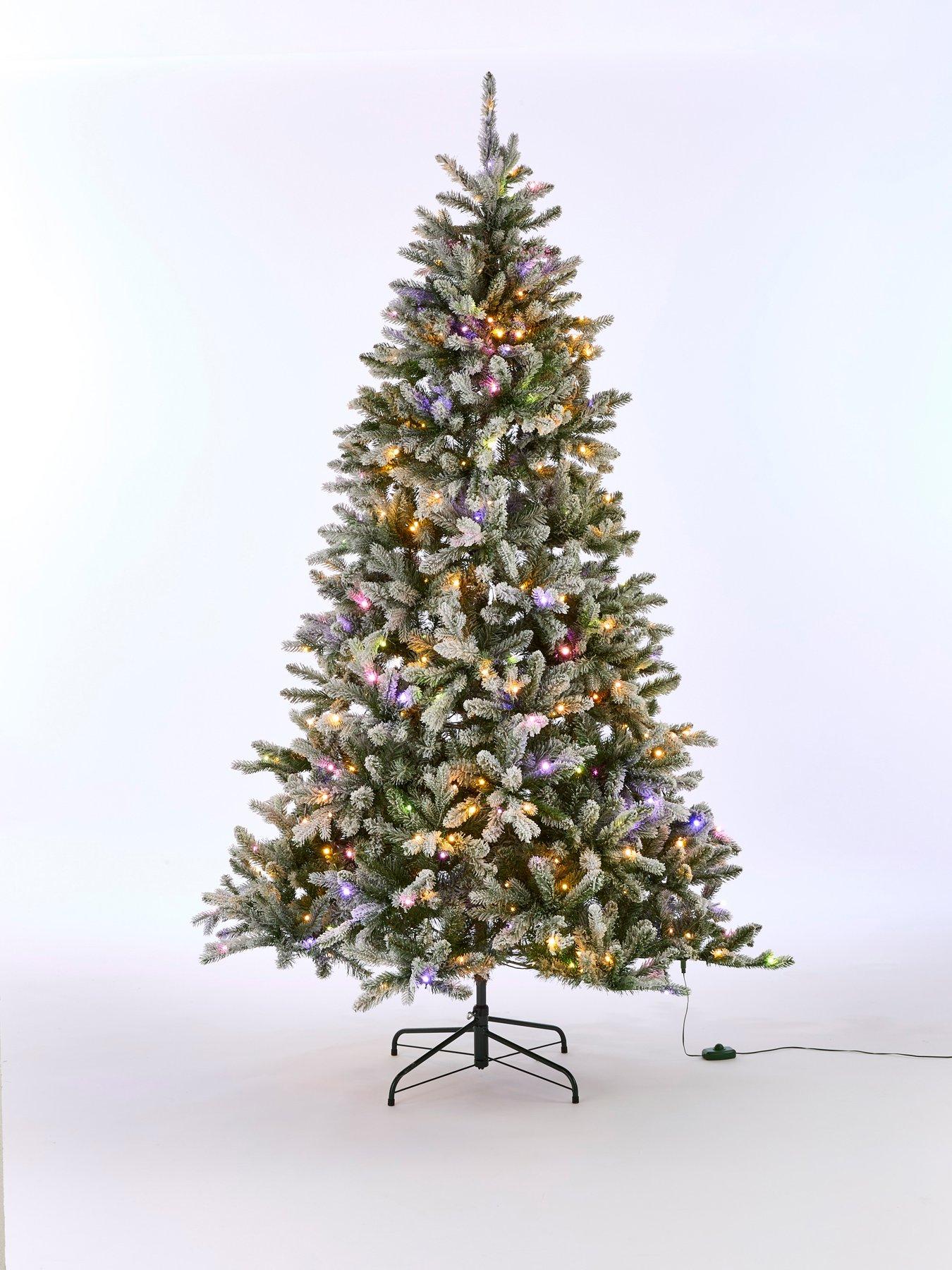 Image 4 of 7 of Very Home 6ft Denver Pre Lit Flocked Christmas Tree With Dual Colour Twinkle Lights