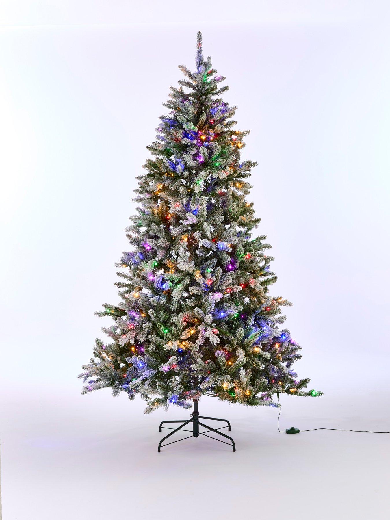Image 3 of 7 of Very Home 7ft Denver Pre Lit Flocked Christmas Tree with Dual Colour Twinkle Lights