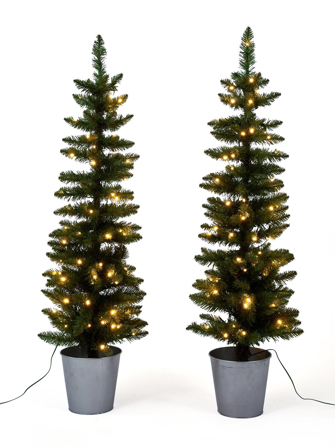 Image 3 of 5 of Very Home Set of 2 Pre Lit Porch Christmas Trees -&nbsp;4ft