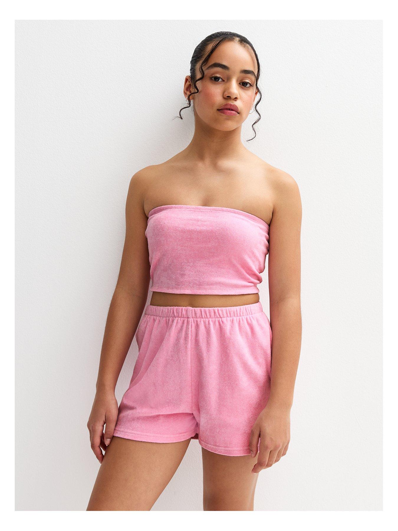 undefined Girls Towelling Shorts - Pink