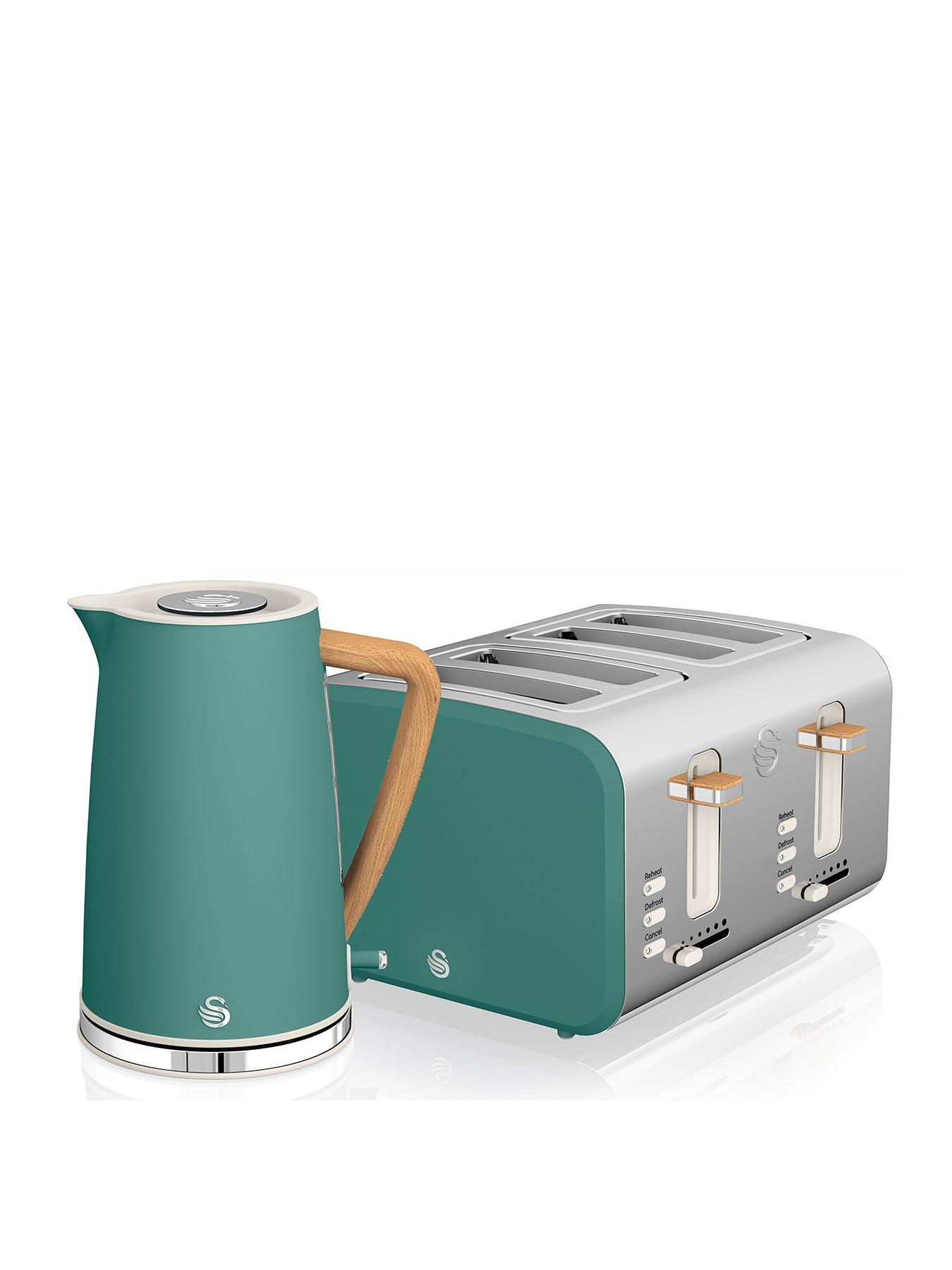 Swan EEJB151 Nordic 4 Slice Toaster and Kettle Set - Green