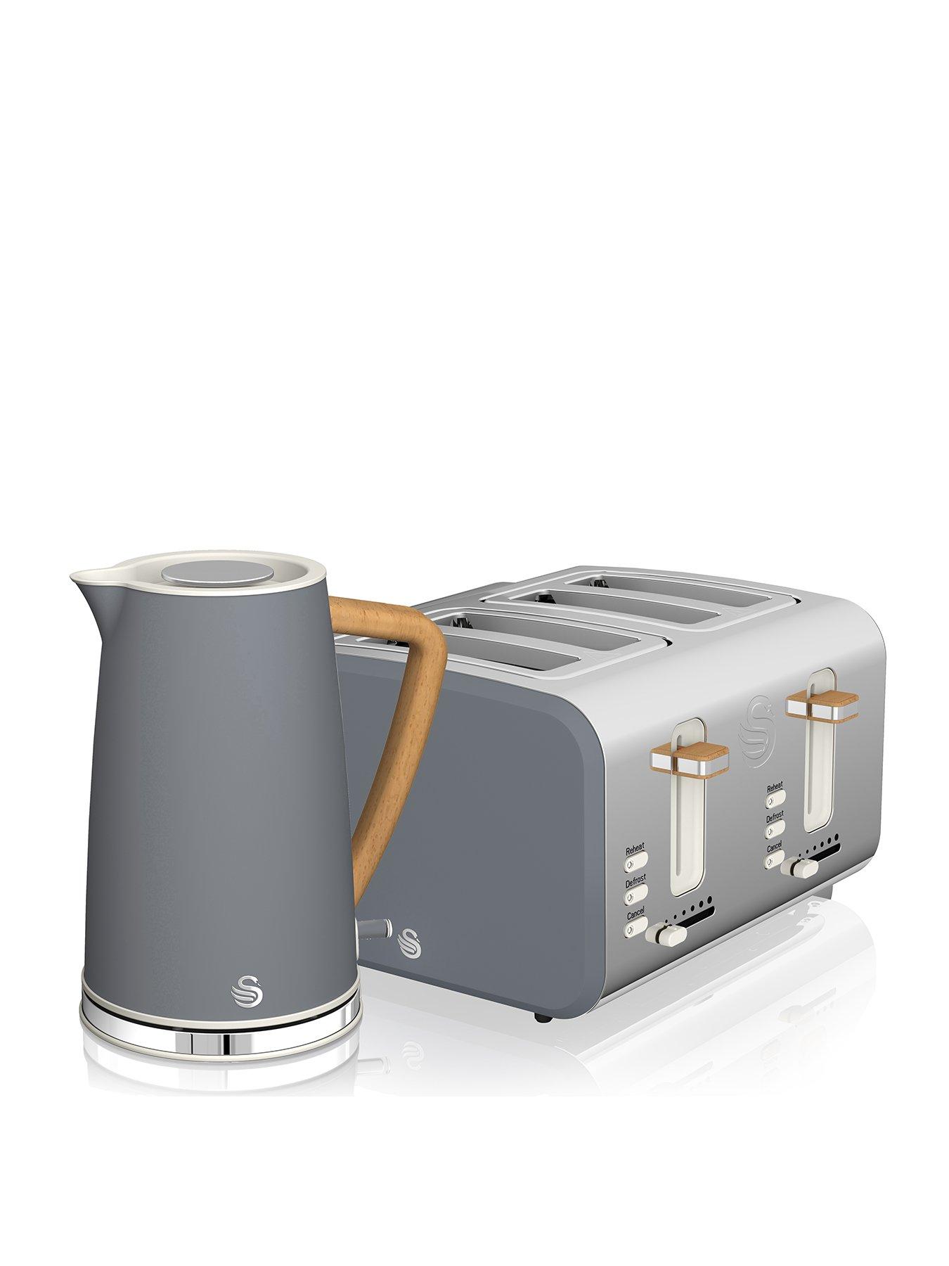 Swan EEJB152 Nordic 4 Slice Toaster and Kettle Set - Grey