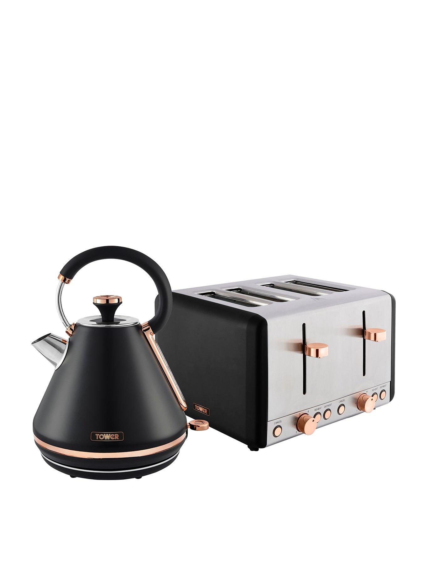  image of tower-eejb226-cavaletto-kettle-and-4-slice-toaster-set-black