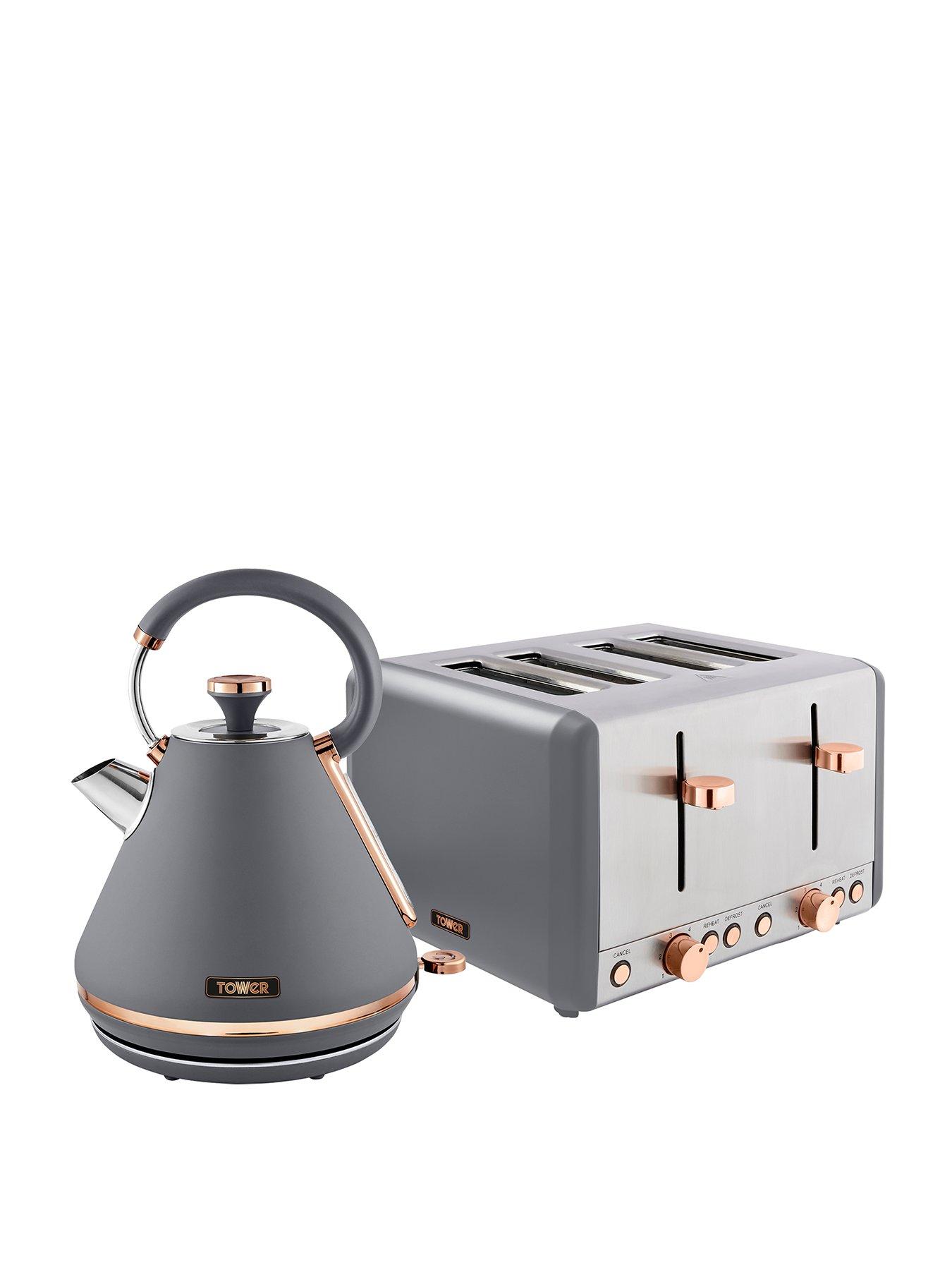  image of tower-eejb227-cavaletto-kettle-and-4-slice-toaster-set-grey